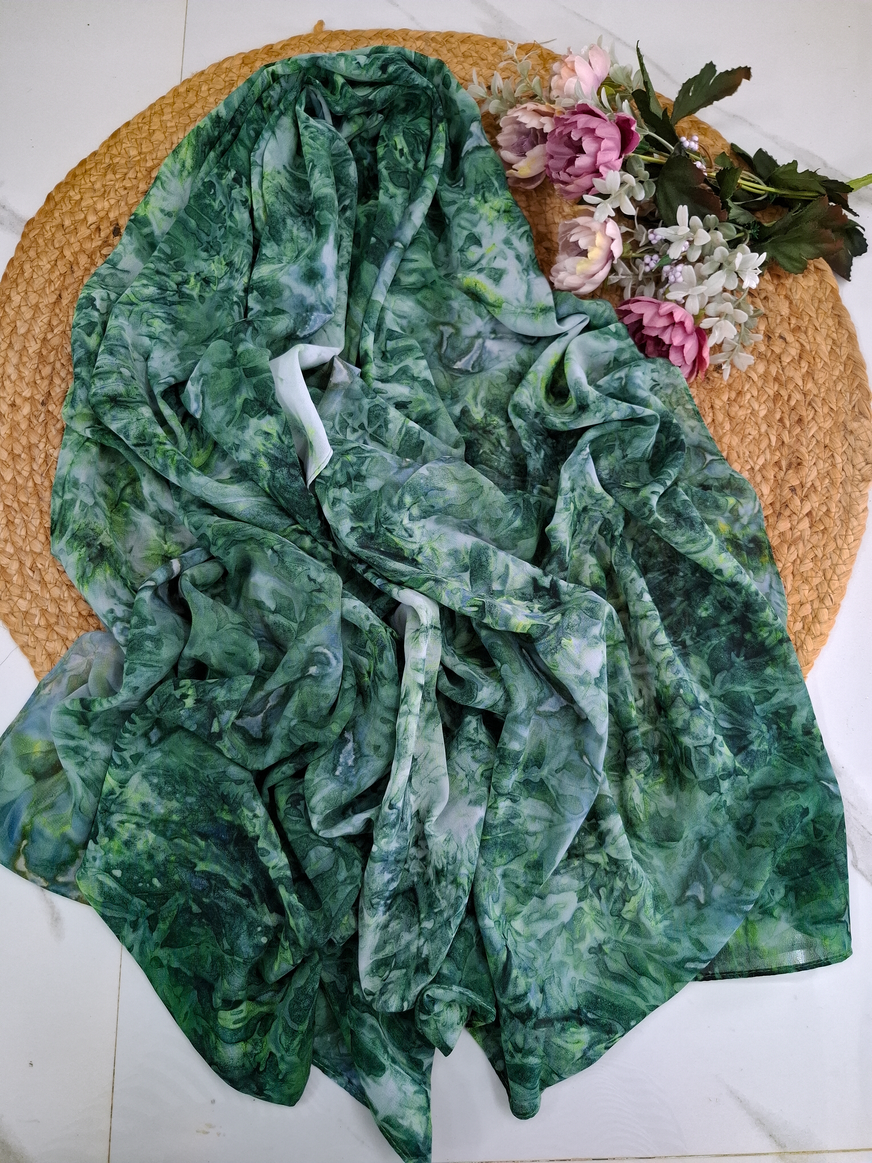  Green Tie dye Hijab