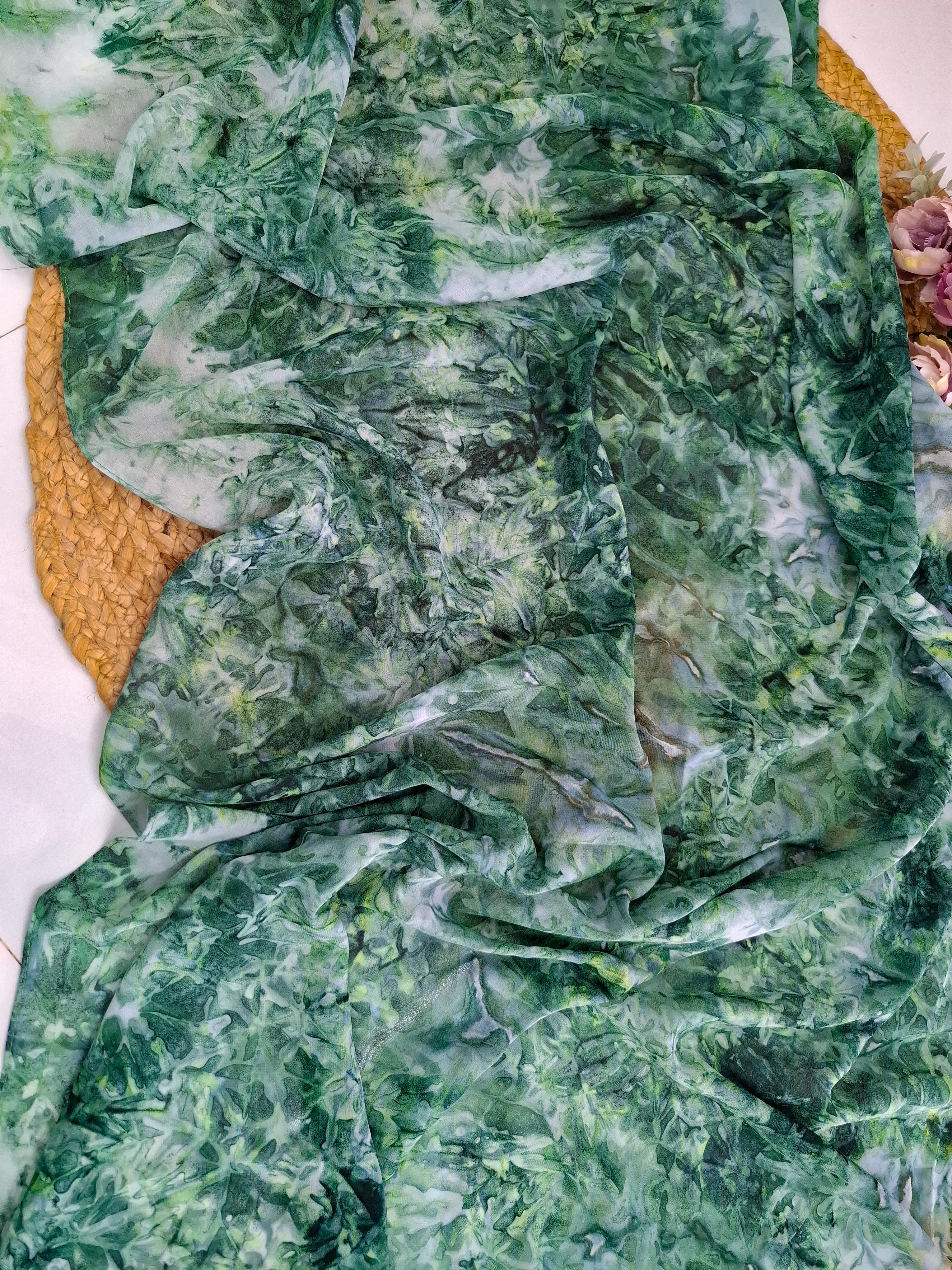  Green Tie dye Hijab