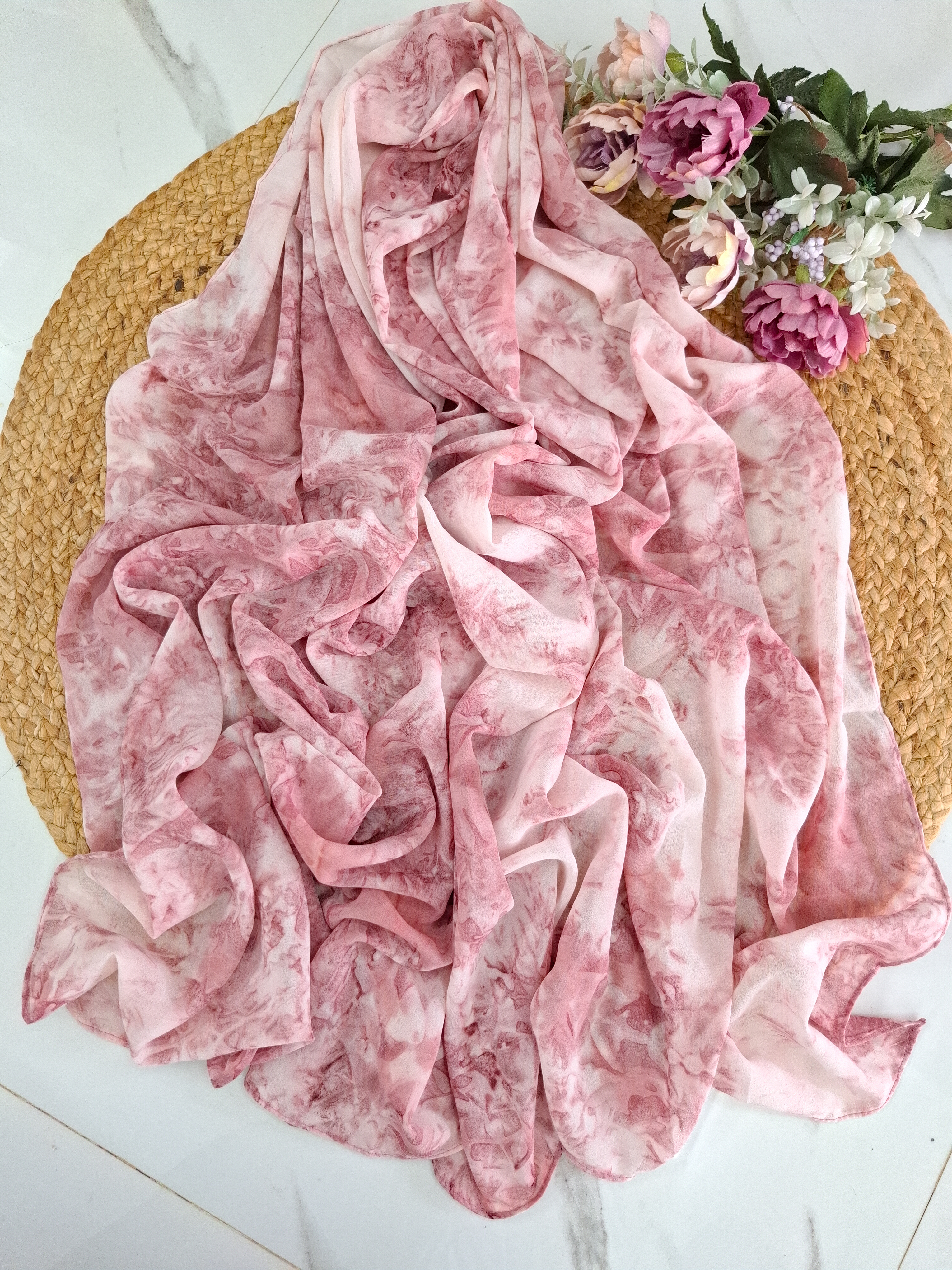  Pink Tie dye Hijab