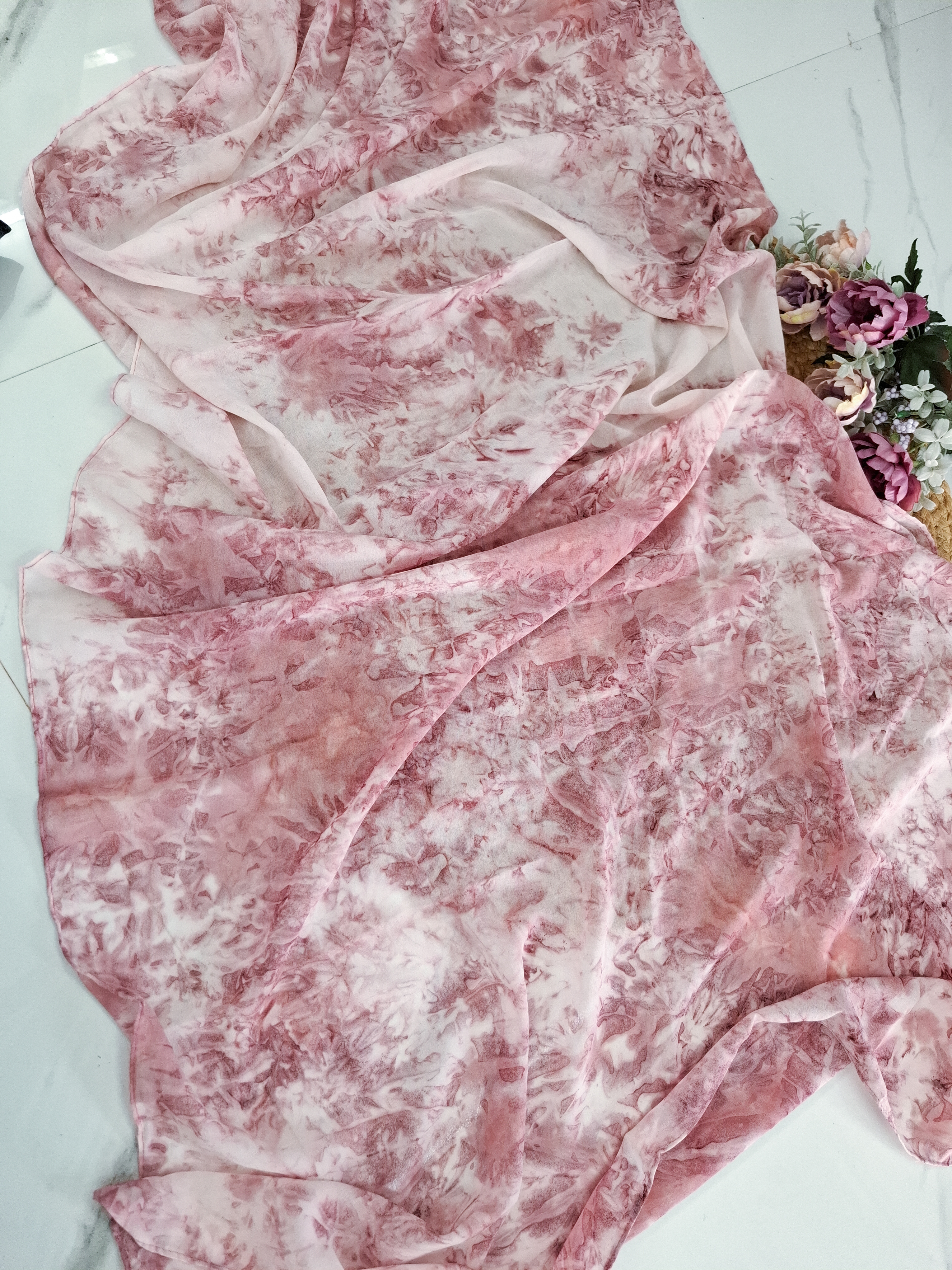  Pink Tie dye Hijab