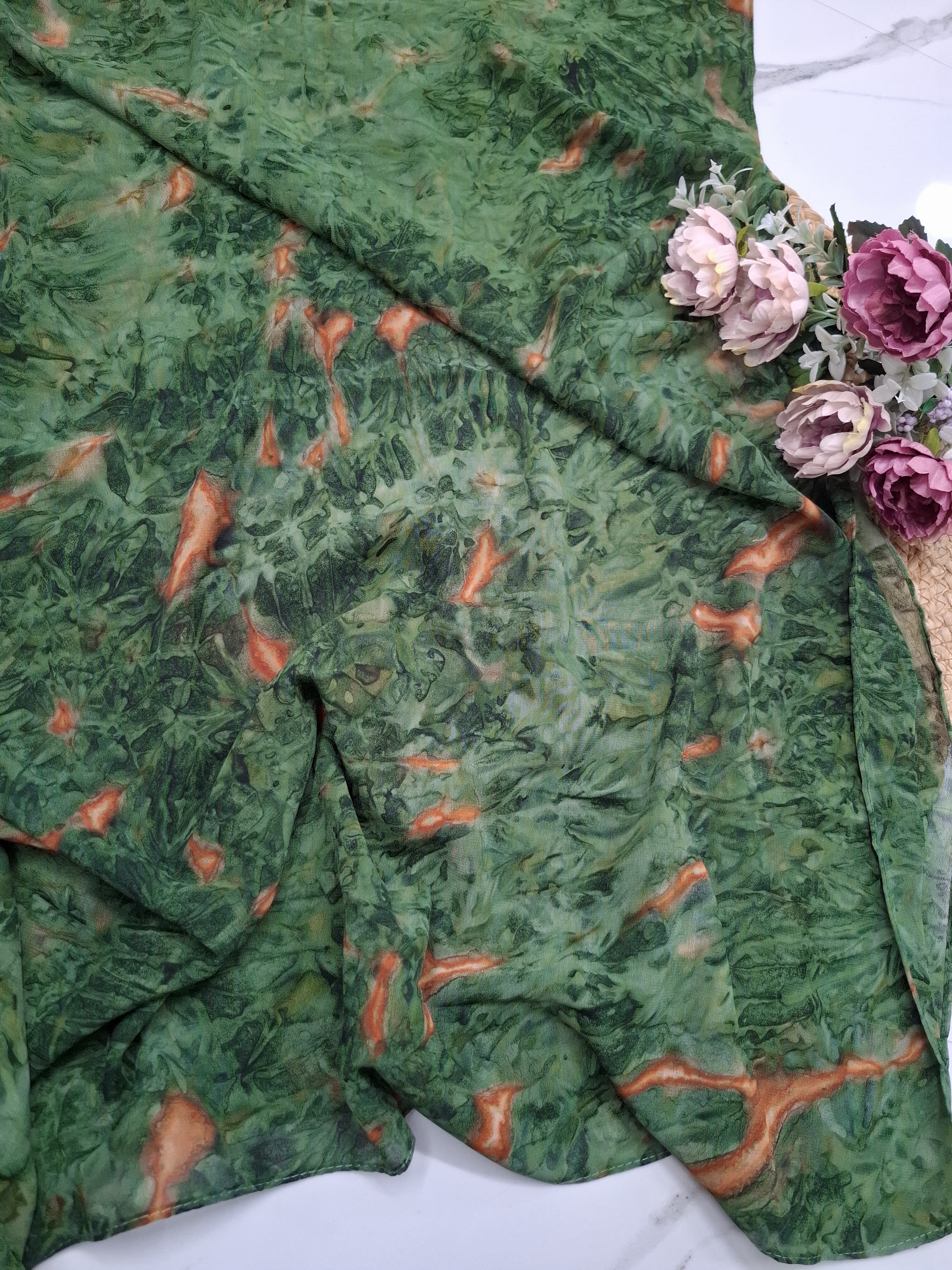  Green Tie dye Hijab