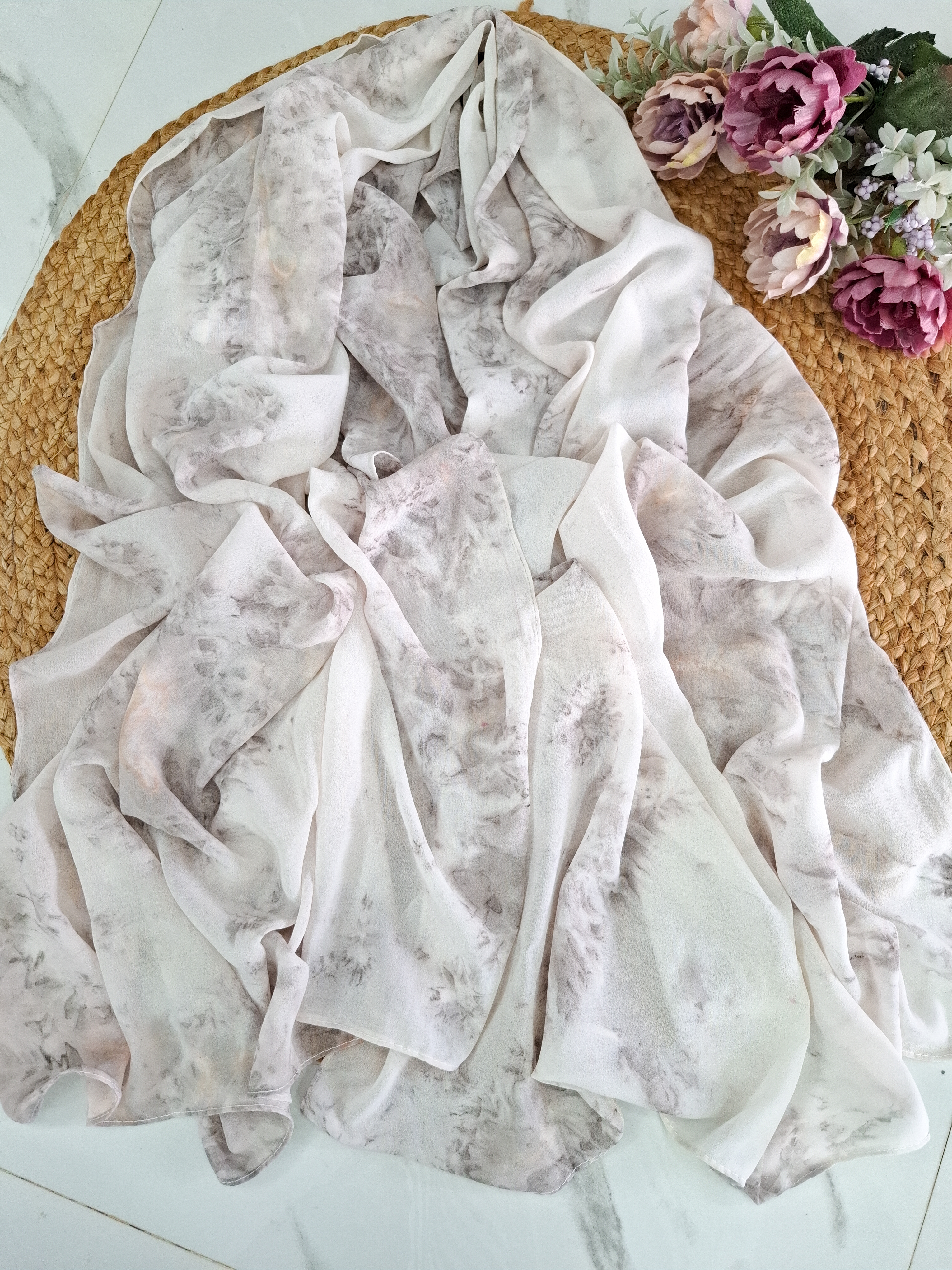 Grey Tie dye Hijab