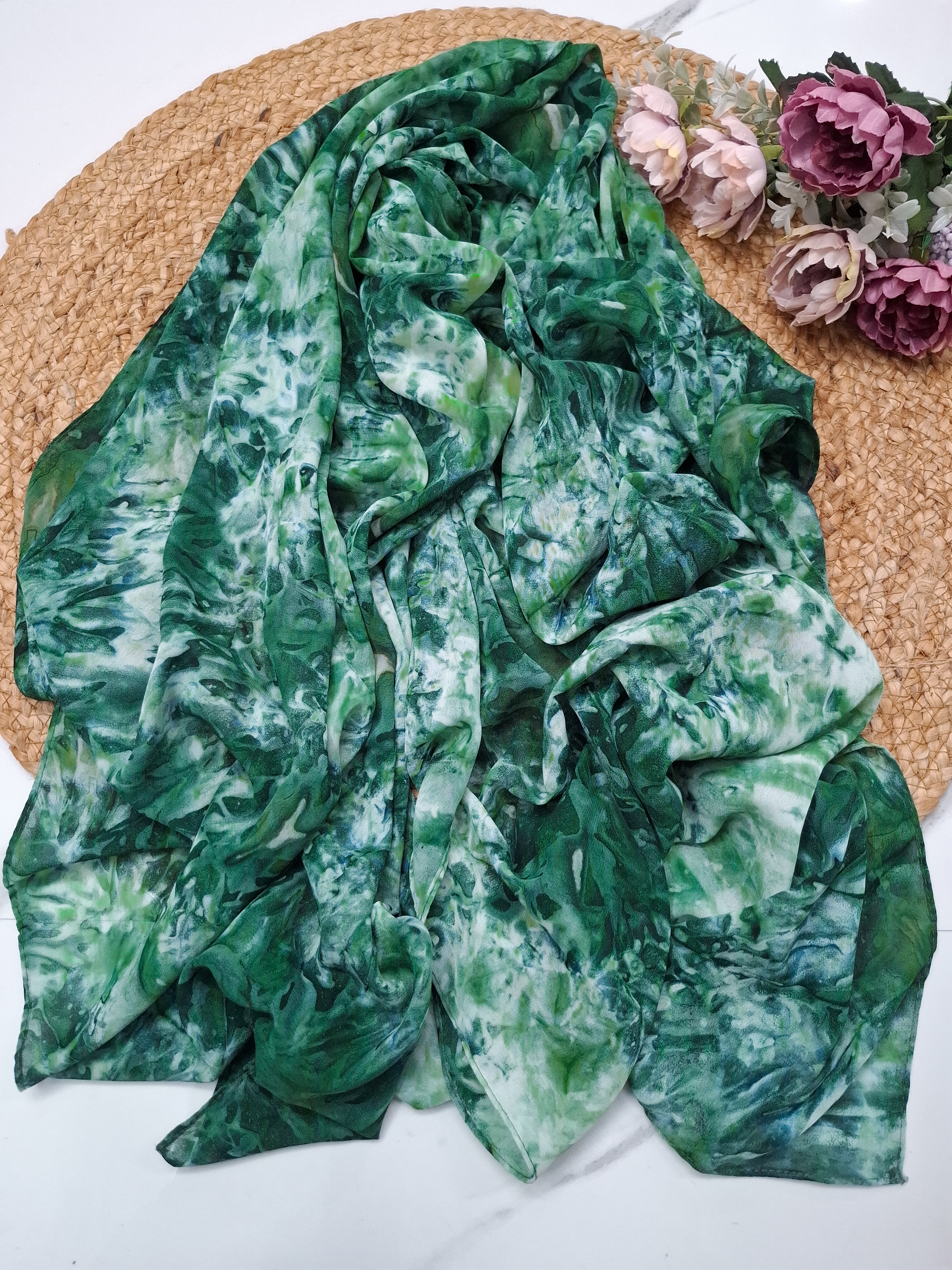  Green Tie dye Hijab