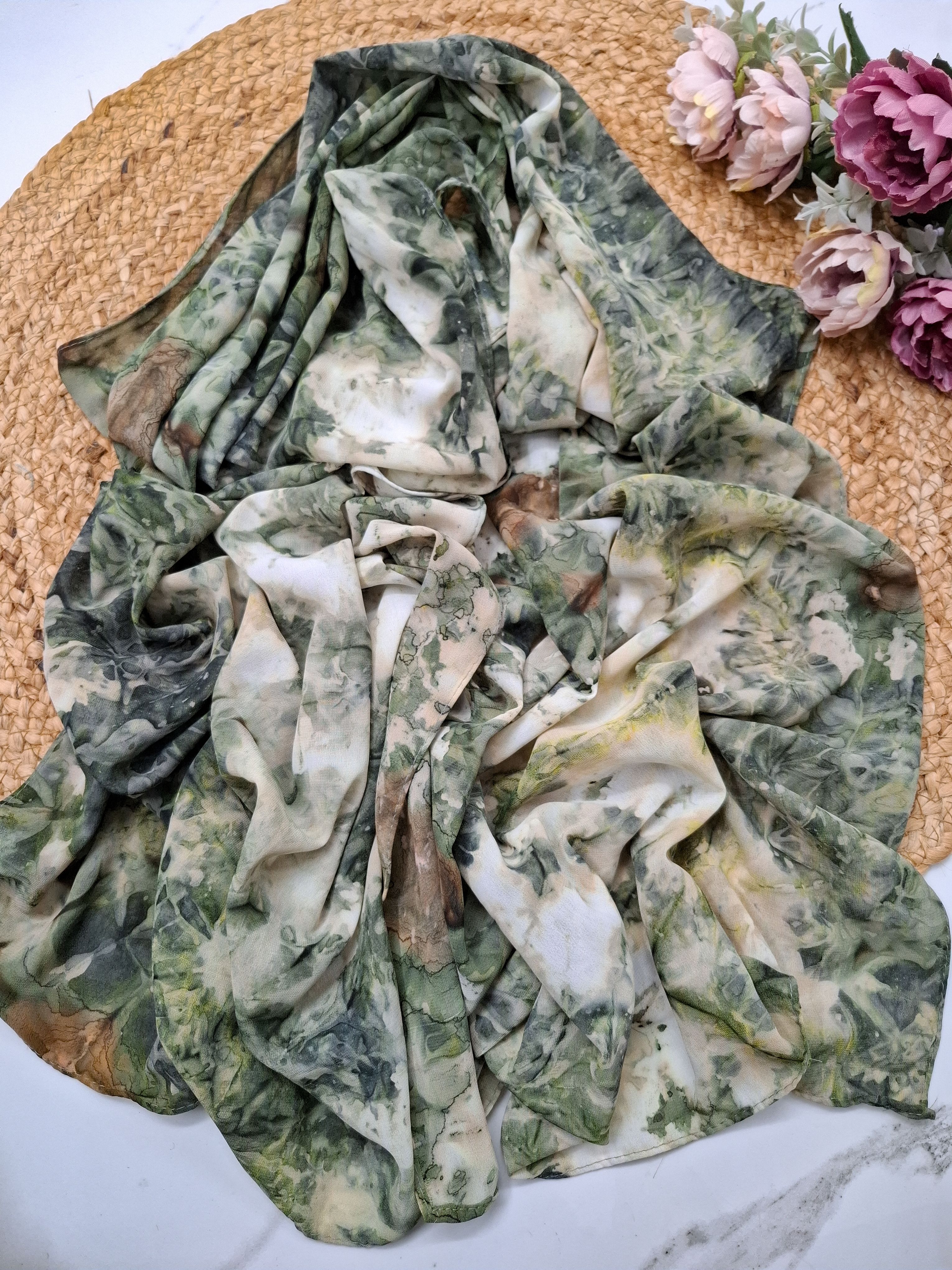  Green Tie dye Hijab