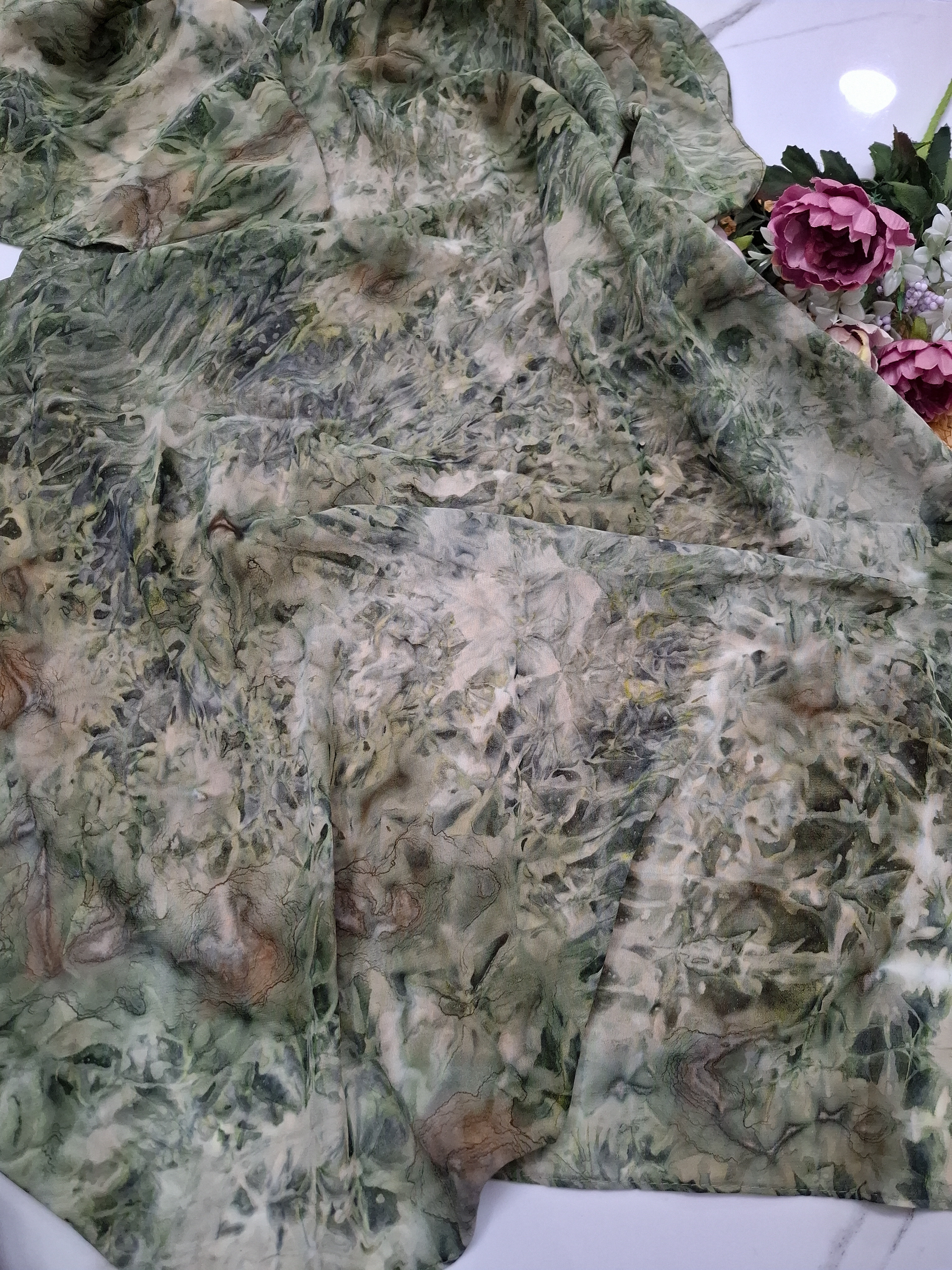  Green Tie dye Hijab