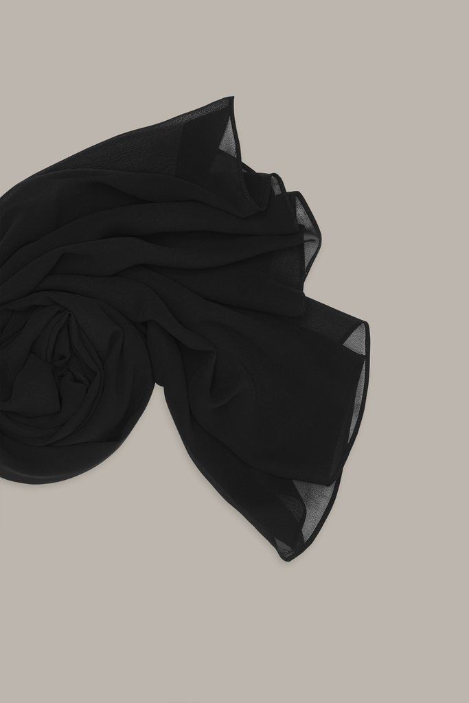 Black Soft georgette hijab