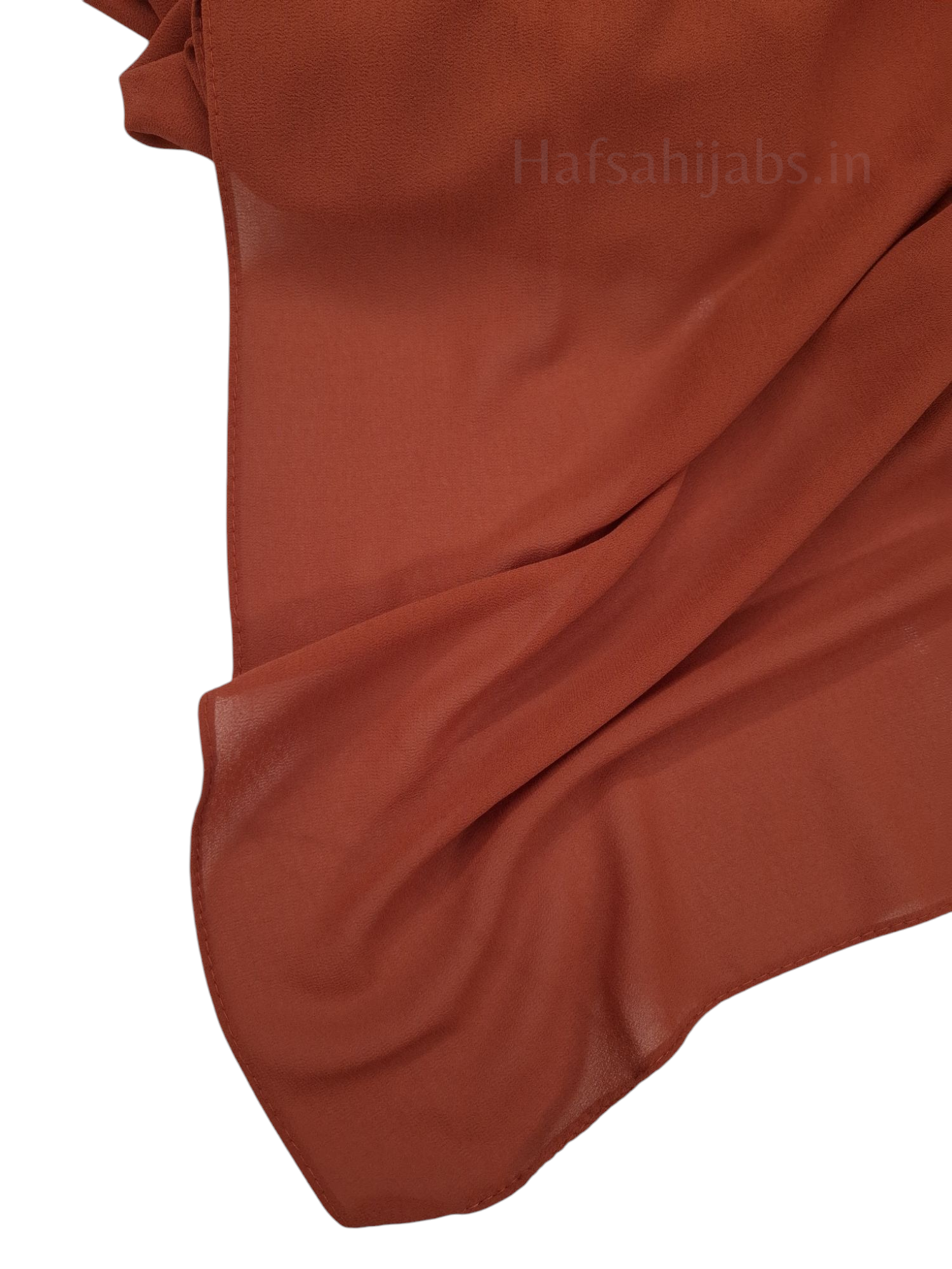 Soft georgette hijab [Rust brown]