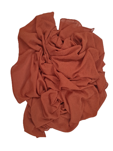 Soft georgette hijab [Rust brown]