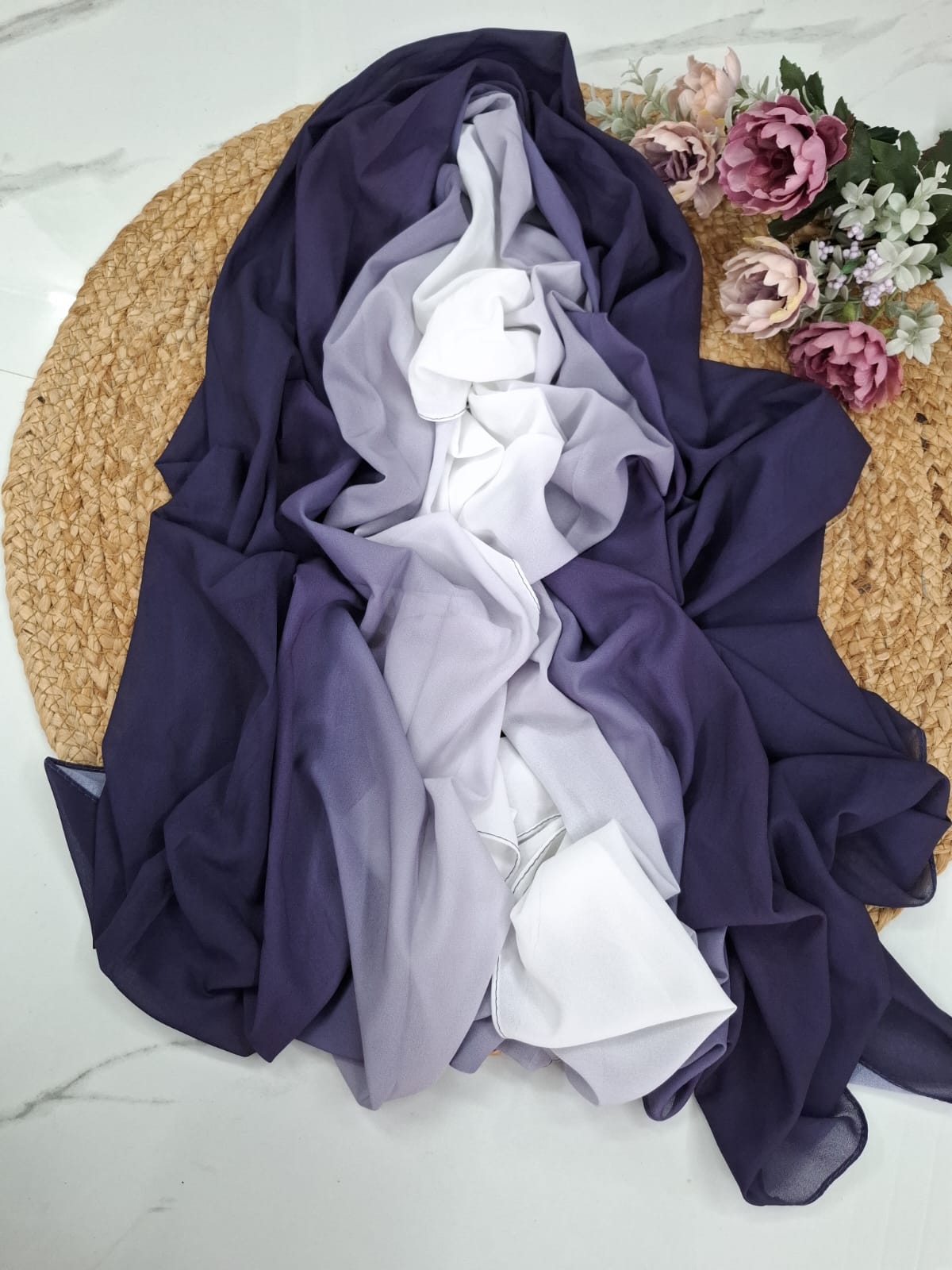 Navy blue Ombre Hijab 