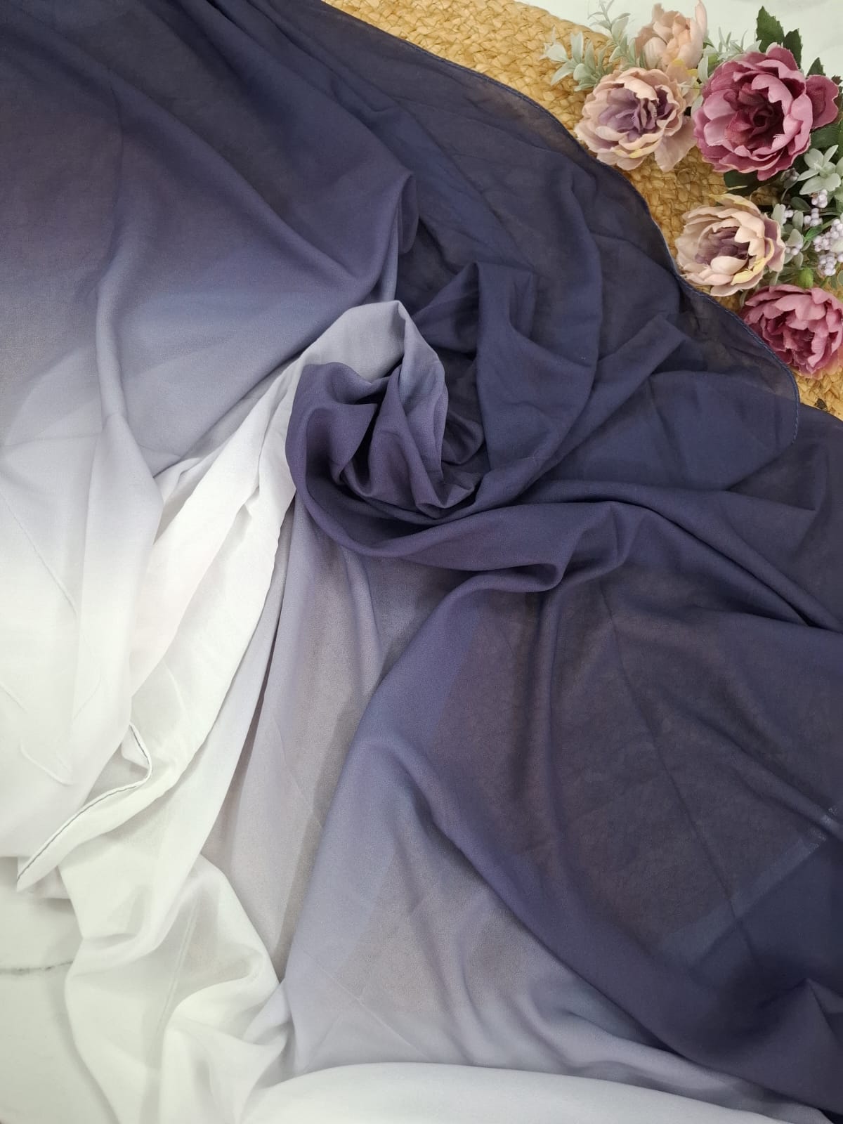 Navy blue Ombre Hijab 