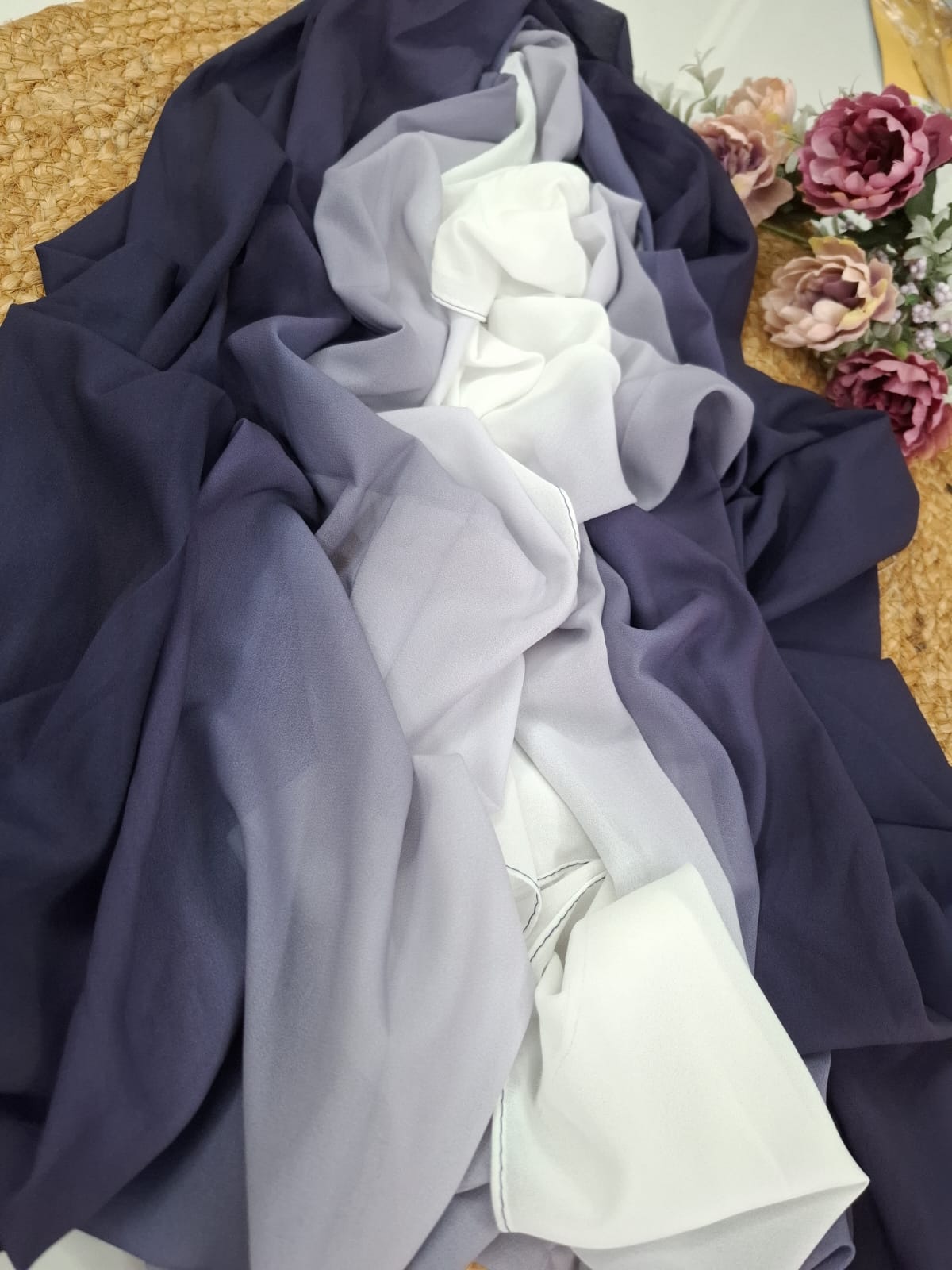 Navy blue Ombre Hijab 
