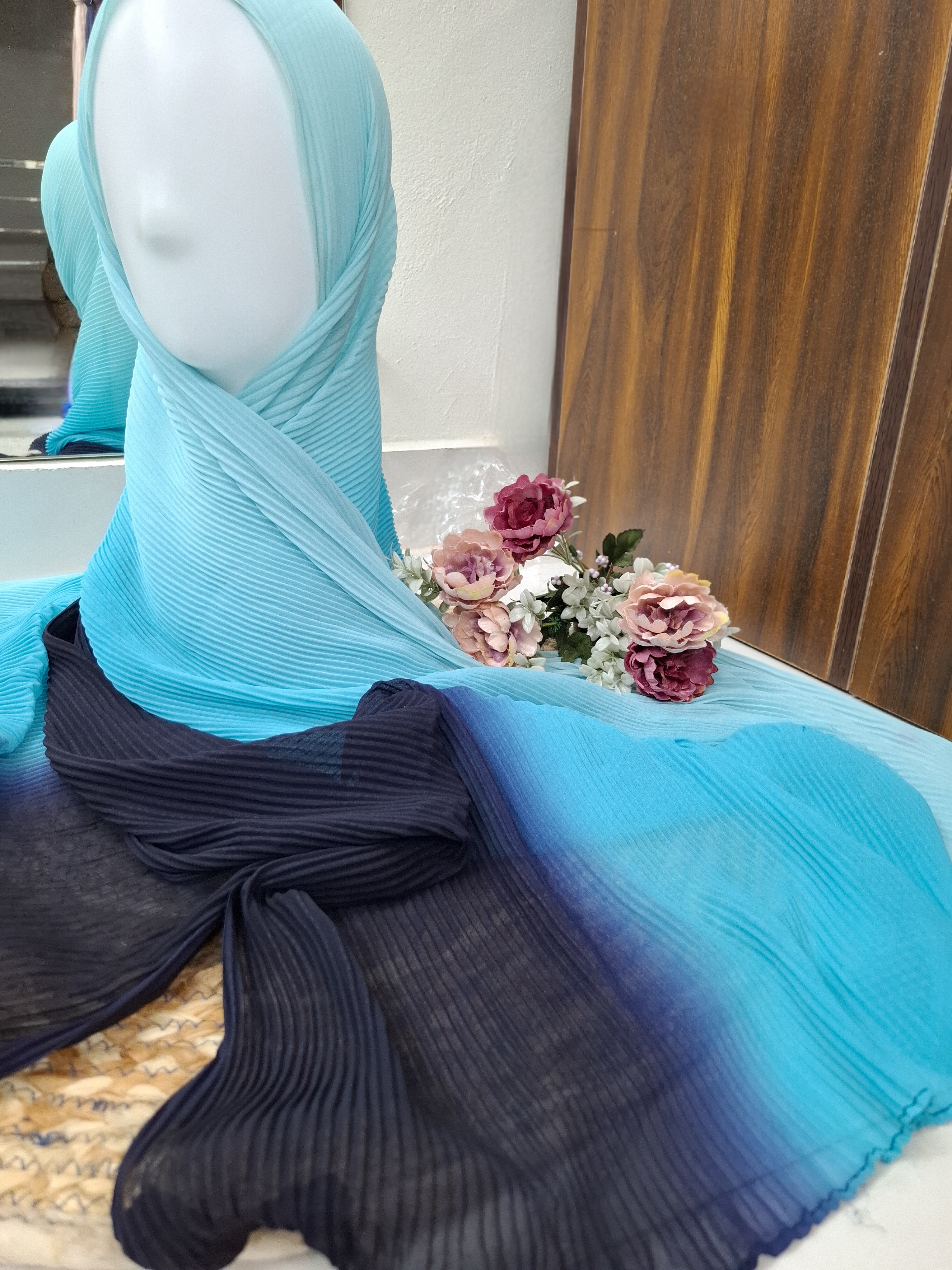 Ombre Ribbed Georgette Hijab