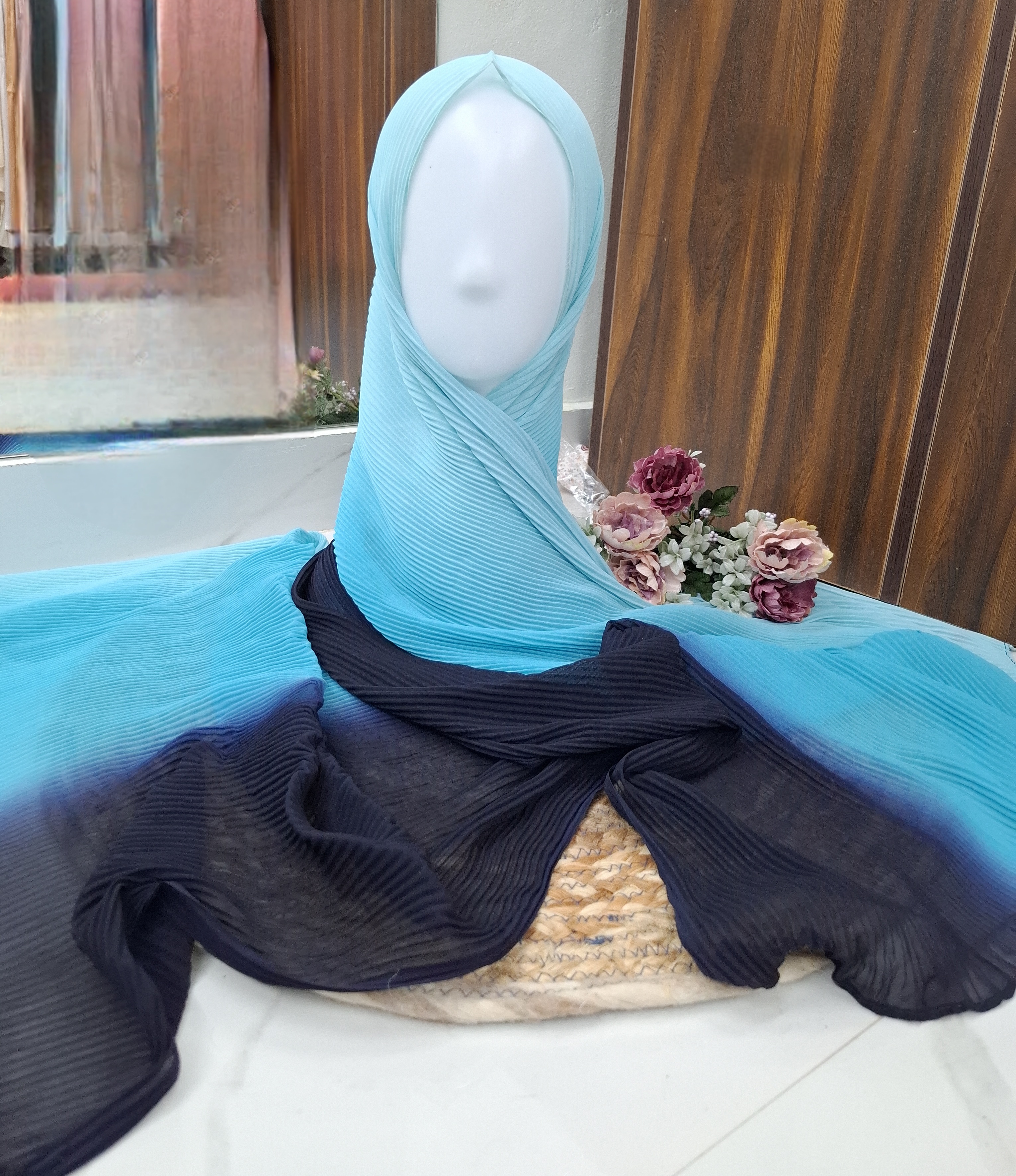 Ombre Ribbed Georgette Hijab