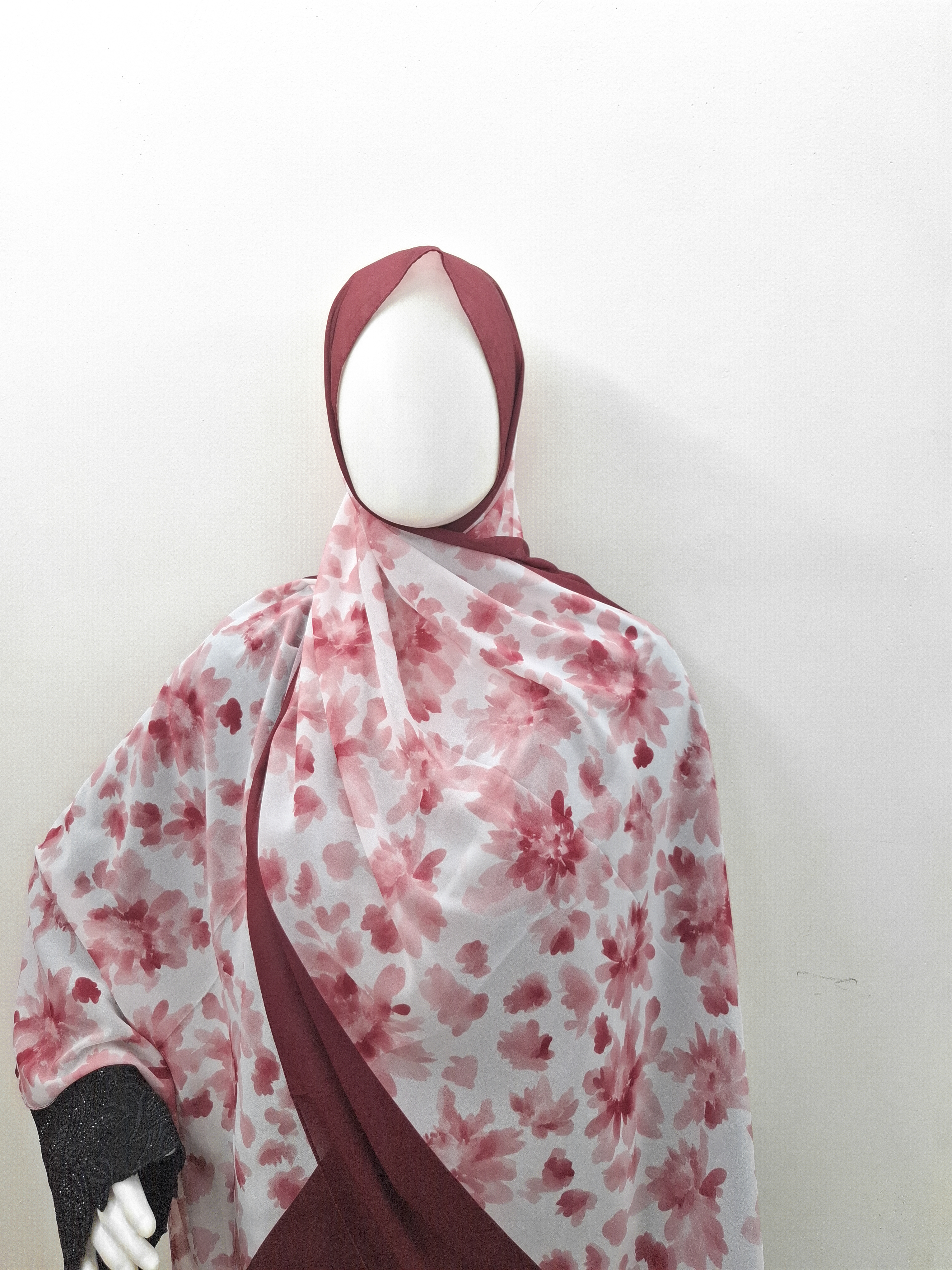 Red Floral printed  Hijab