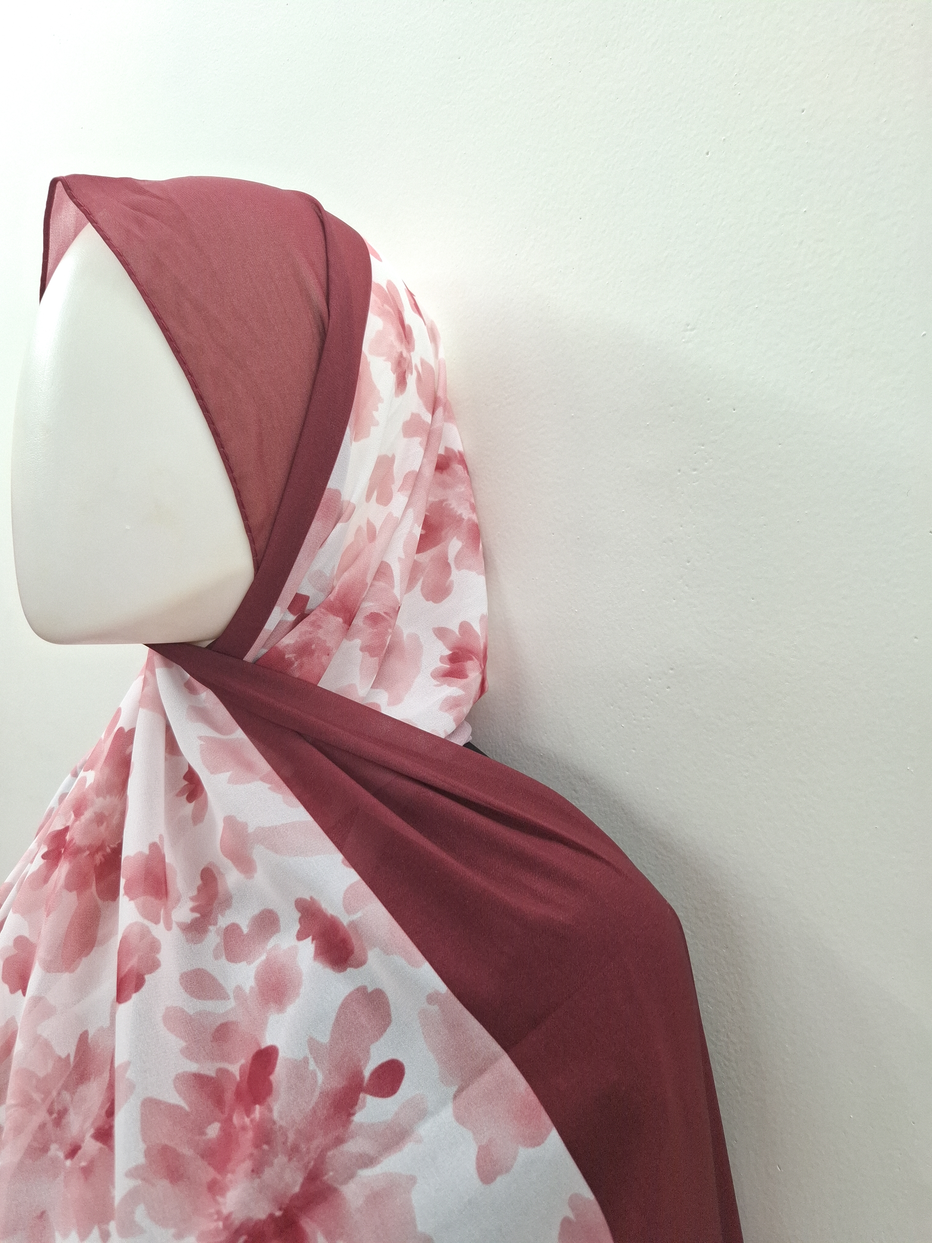 Red Floral printed  Hijab