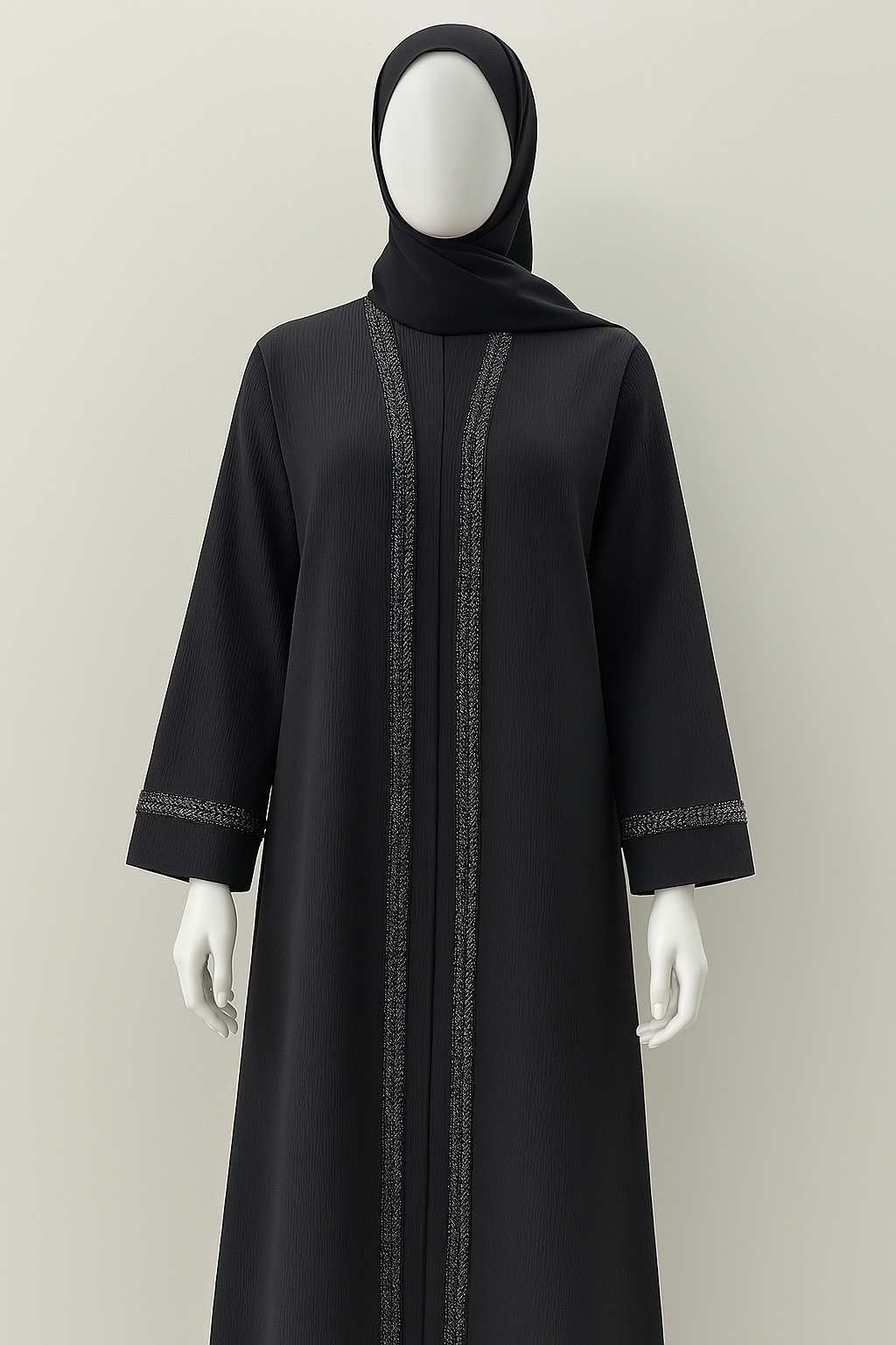 Black Beaded Abaya 
