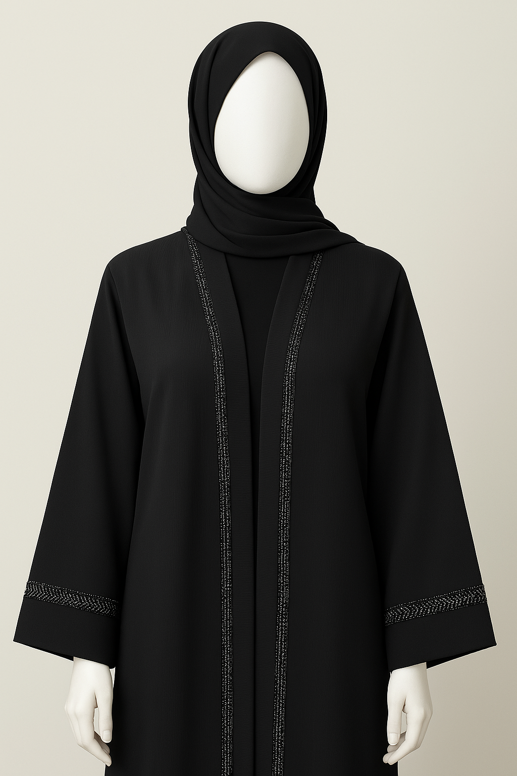 Black Beaded Abaya 