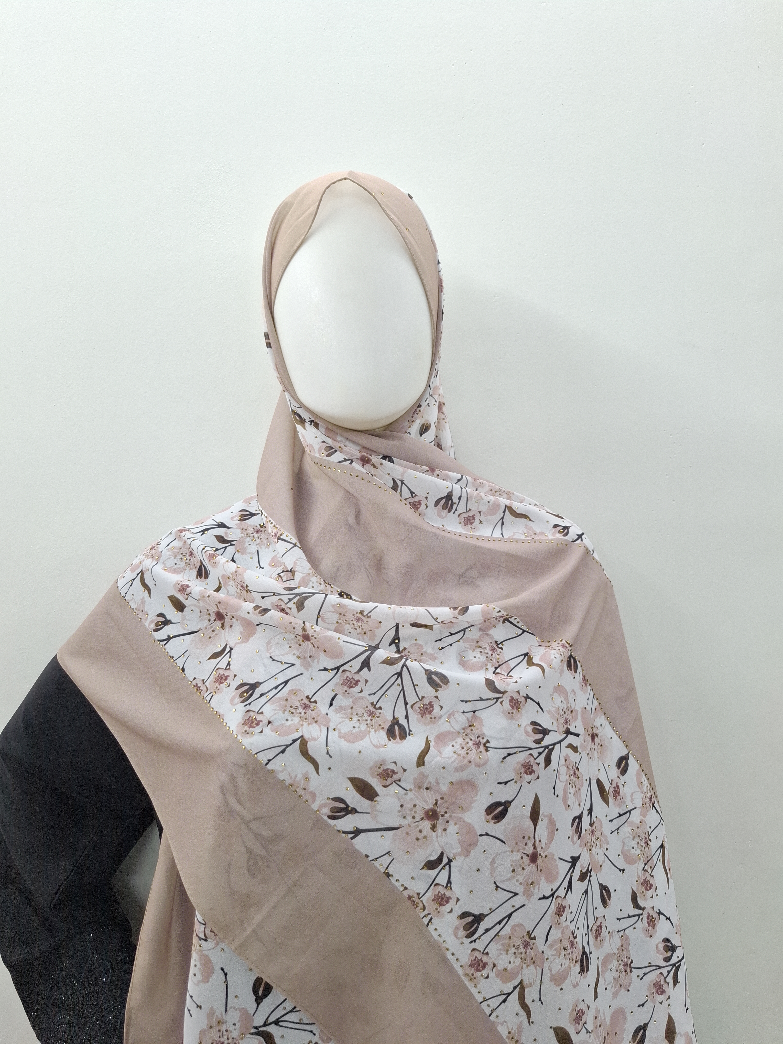 Floral Hijab with Stone Detailing