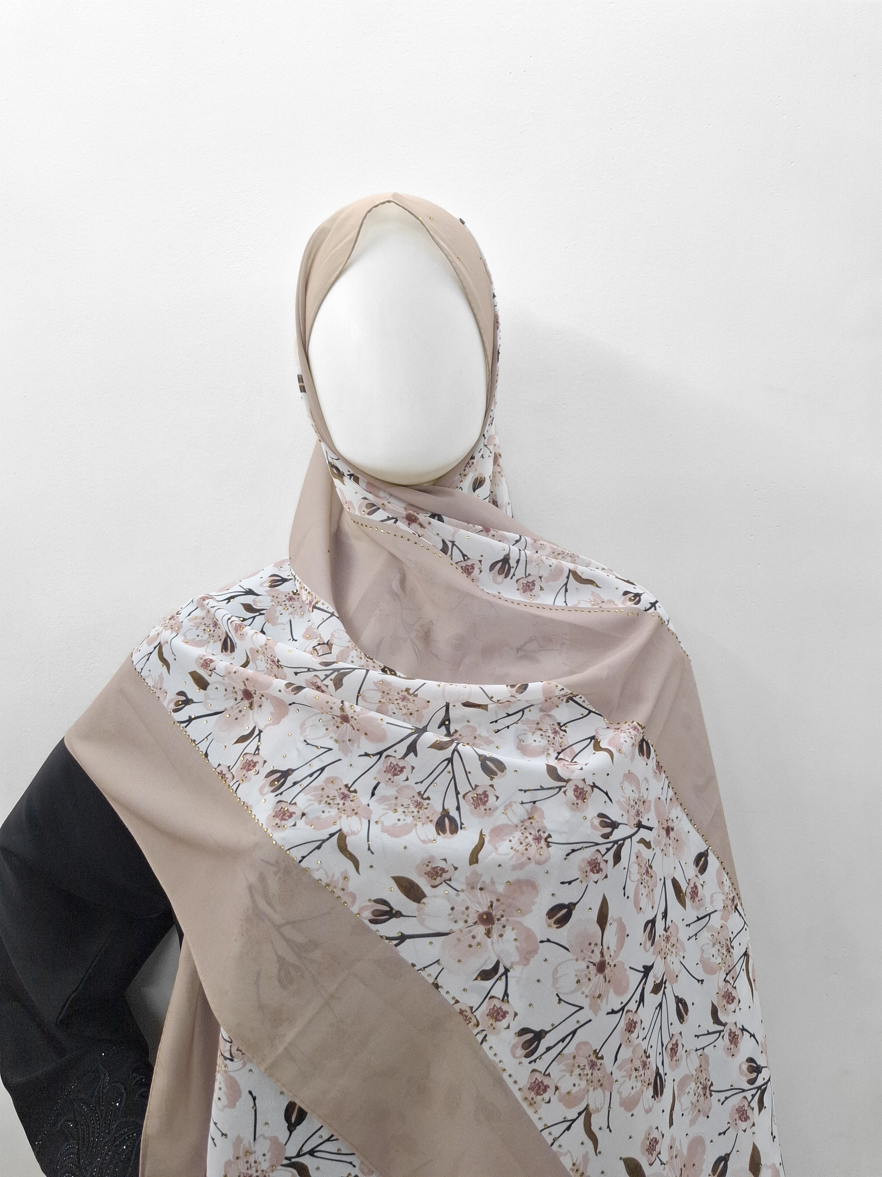 Floral Hijab with Stone Detailing