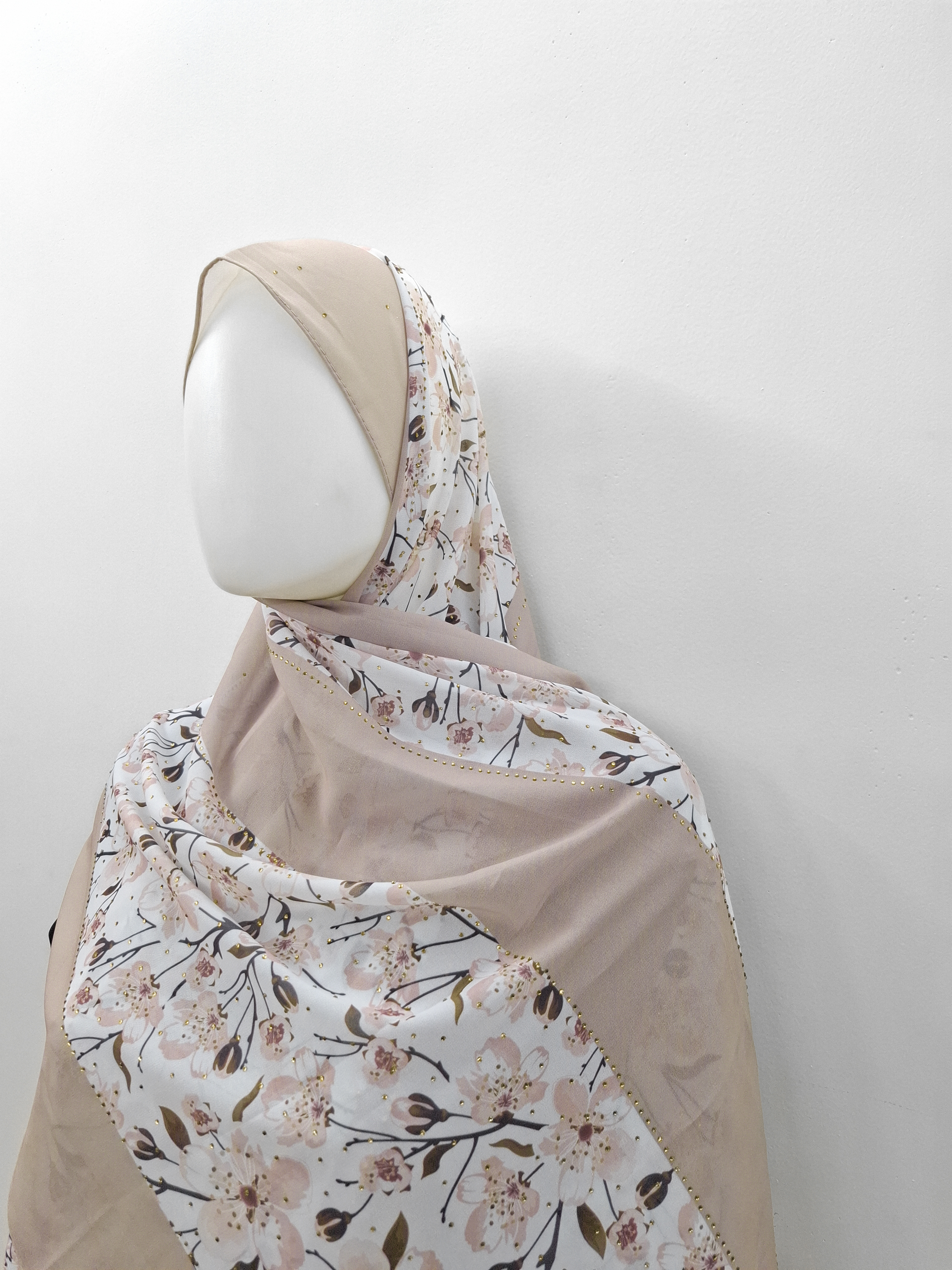 Floral Hijab with Stone Detailing