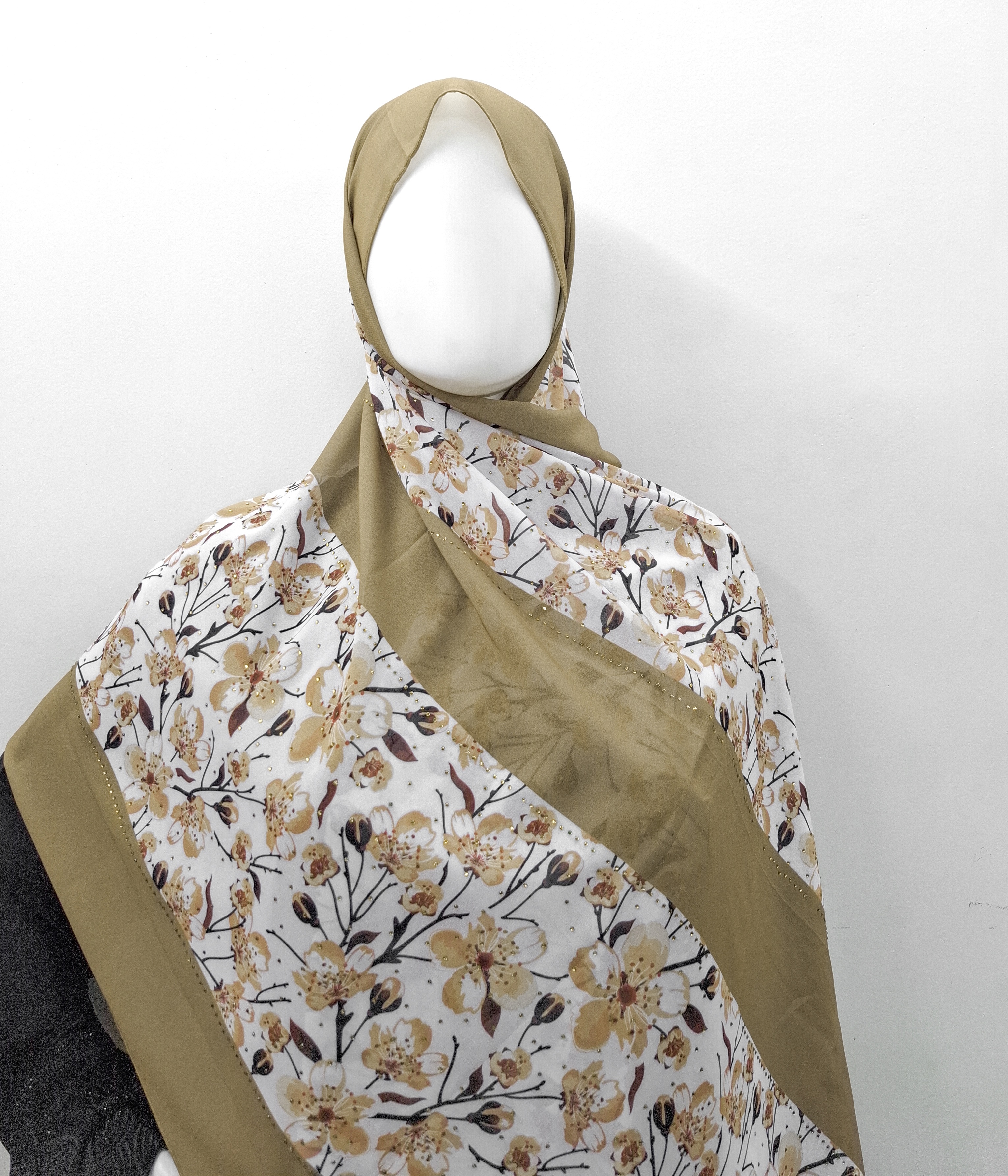 Floral Hijab with Stone Detailing