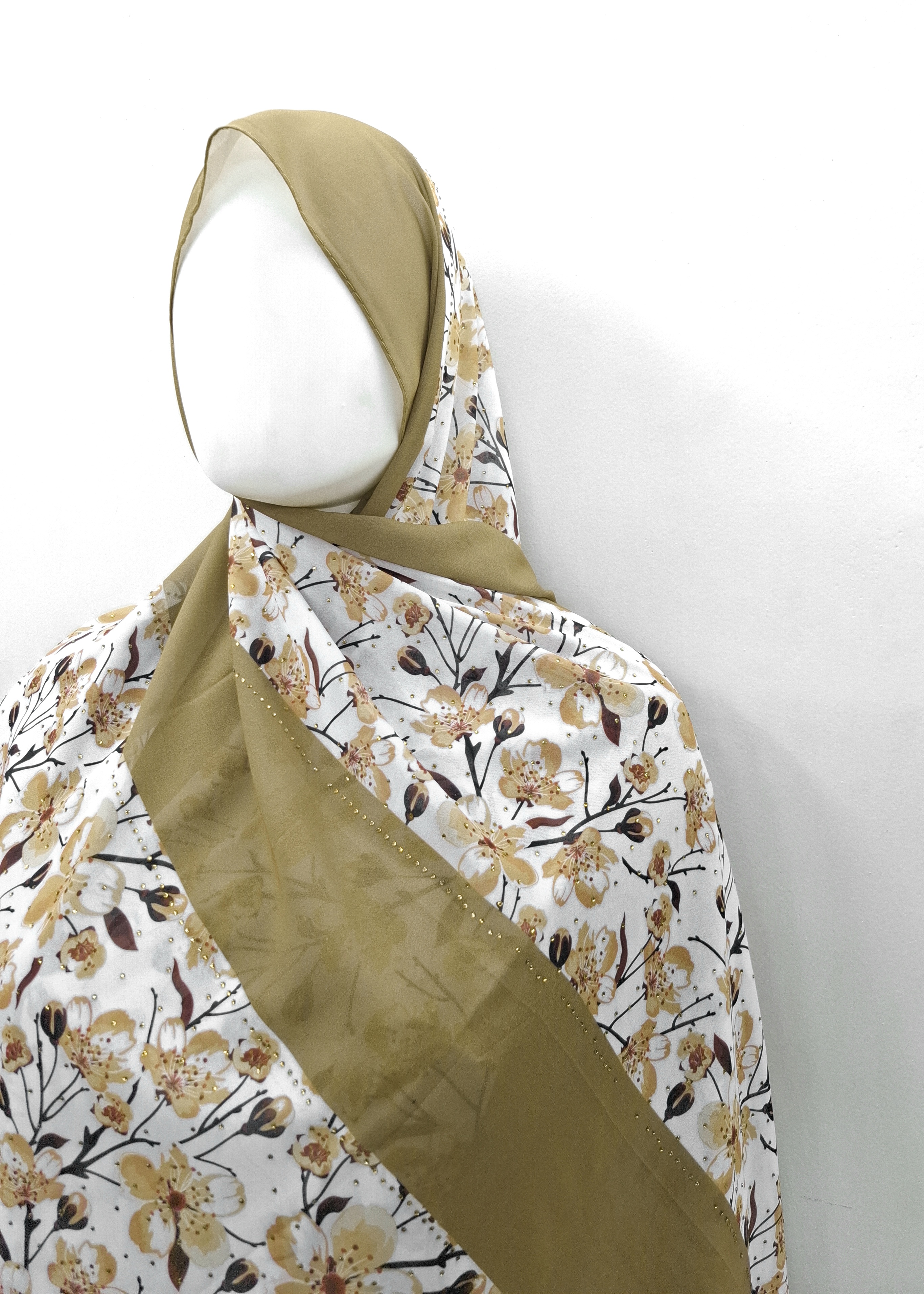 Floral Hijab with Stone Detailing