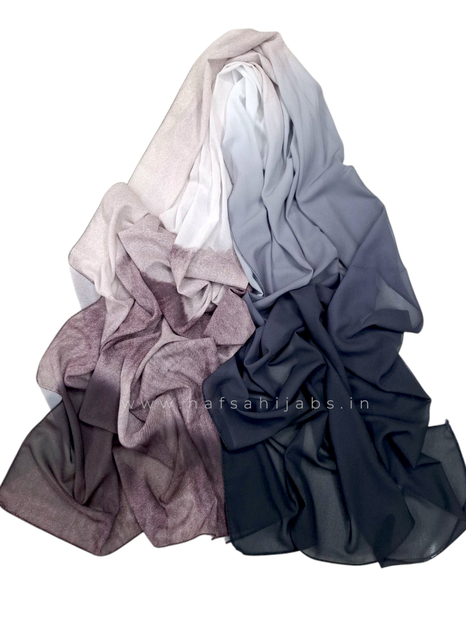  Ombre printed Chiffon hijab 