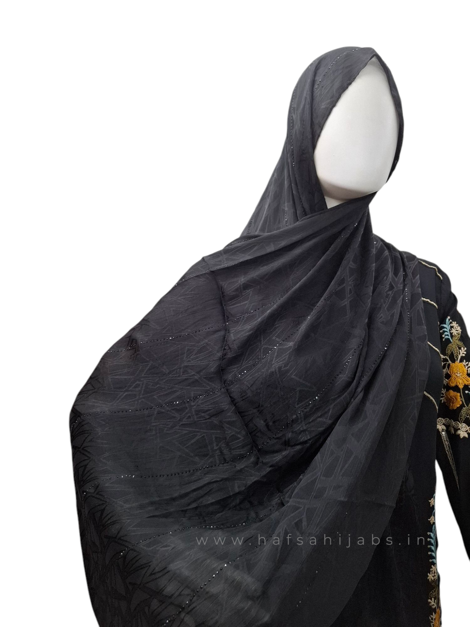Noir Luxe – Black Satin Hijab
