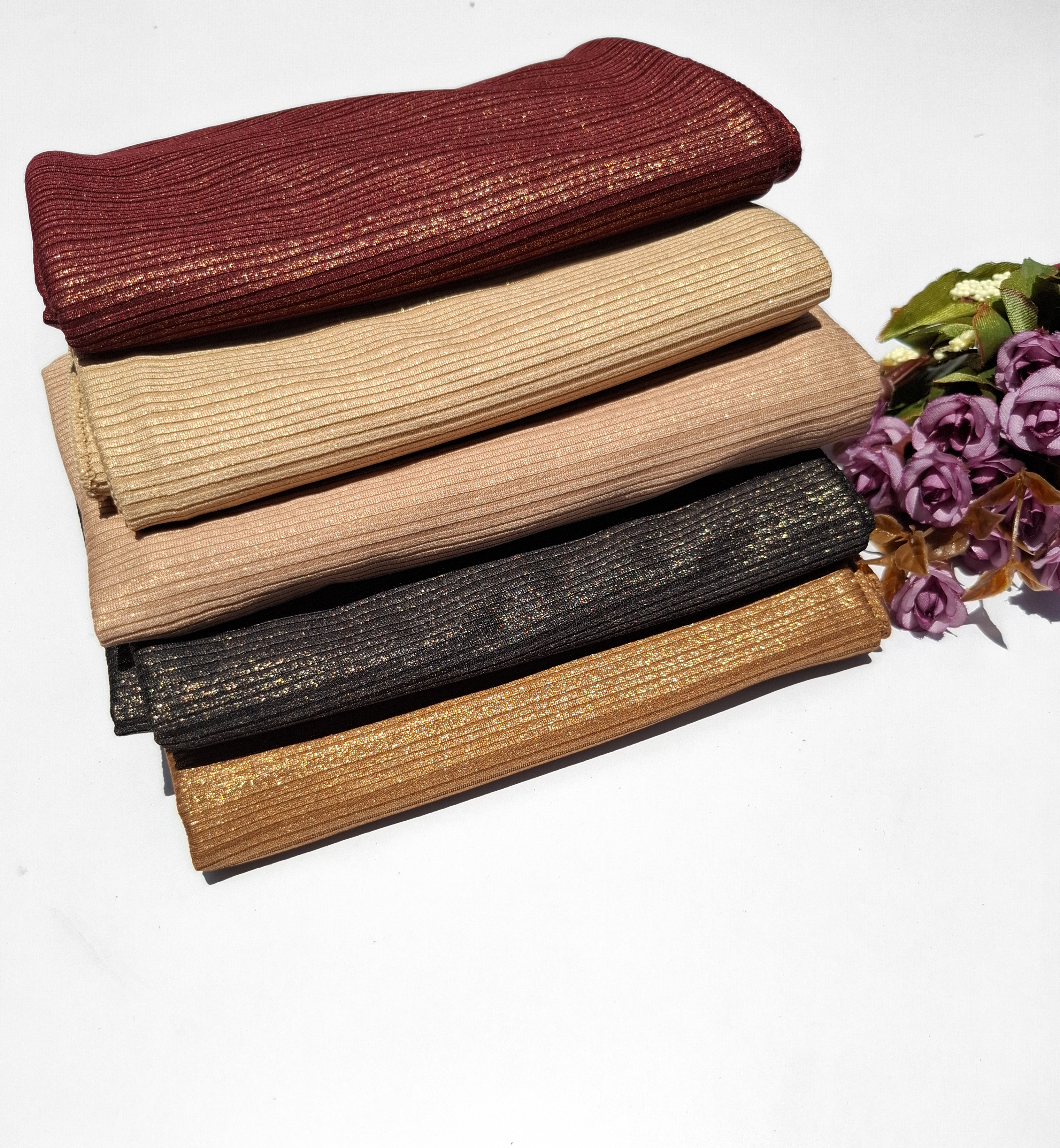 Premium Shimmer Ribbed Jersey Hijab