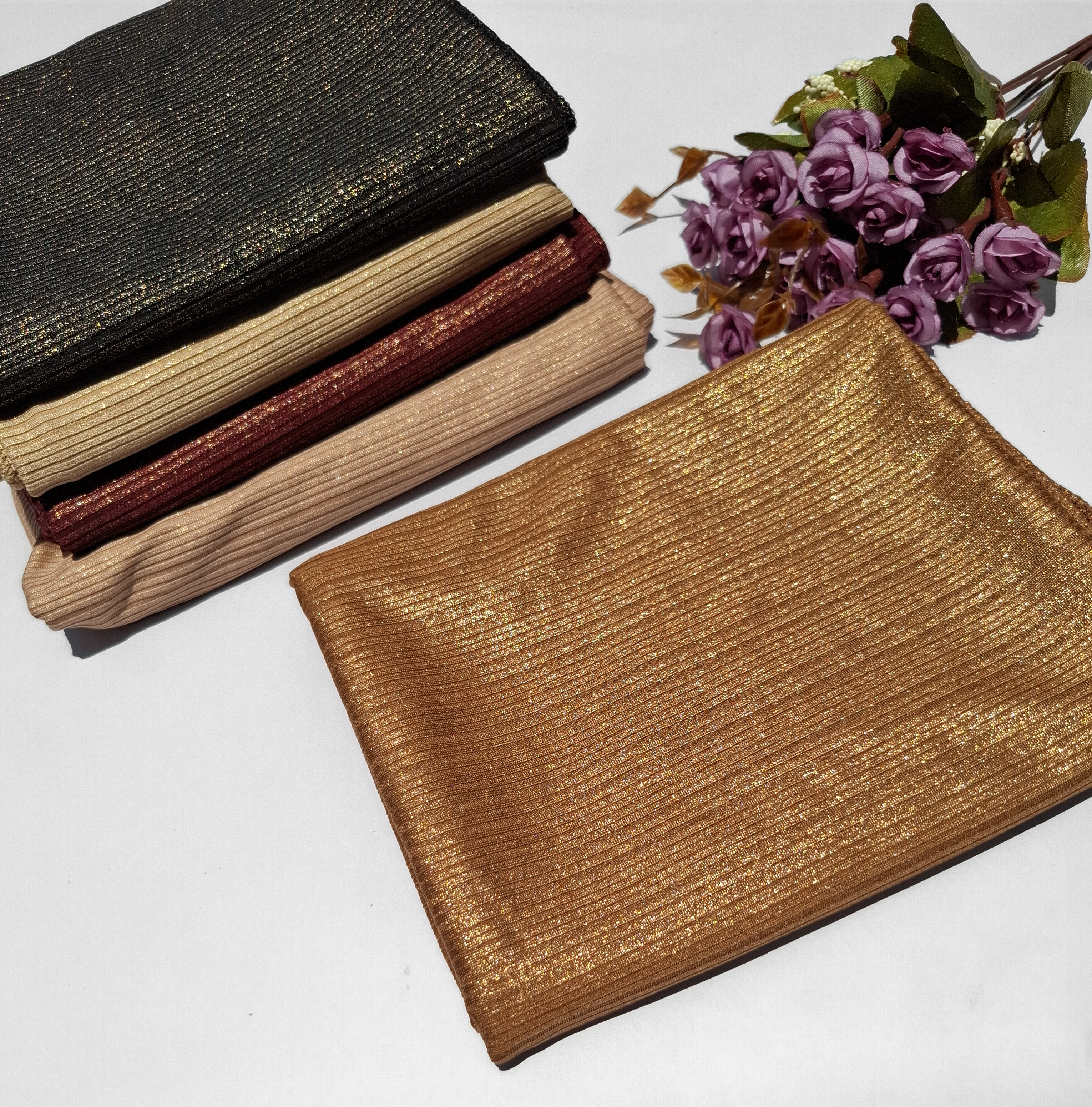 Premium Shimmer Ribbed Jersey Hijab