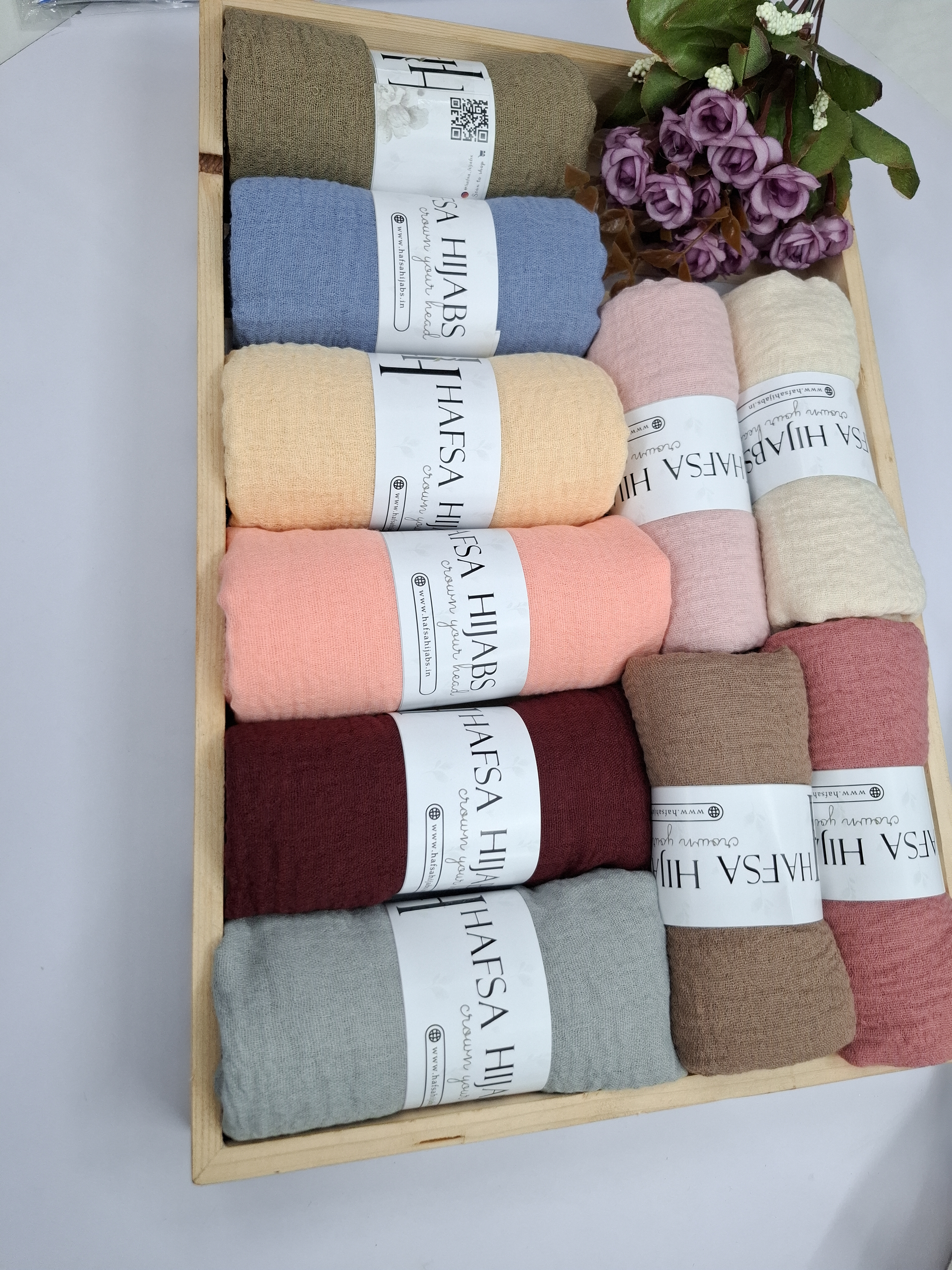 Crinkle cotton hijab 