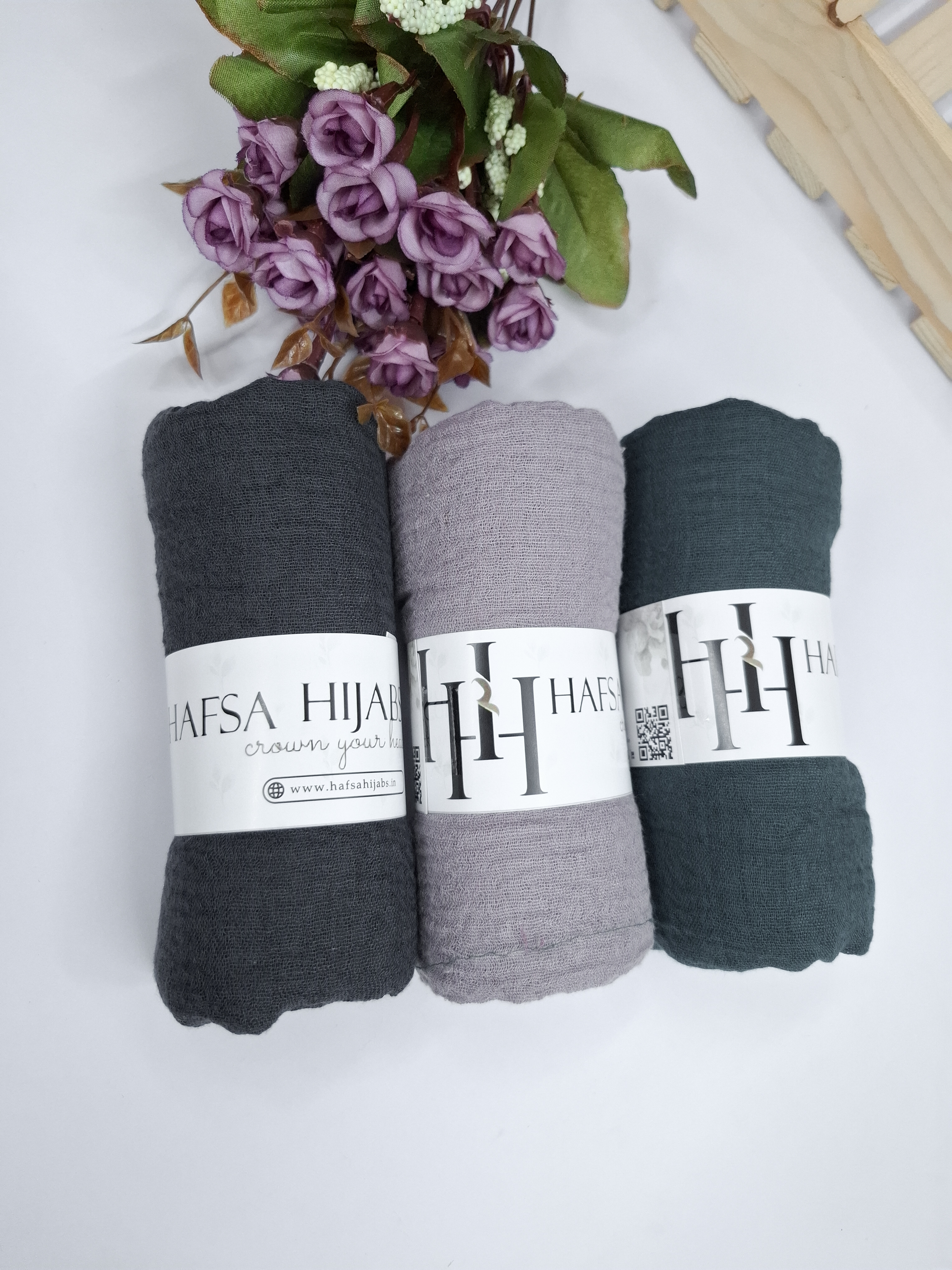 Crinkle cotton hijab 
