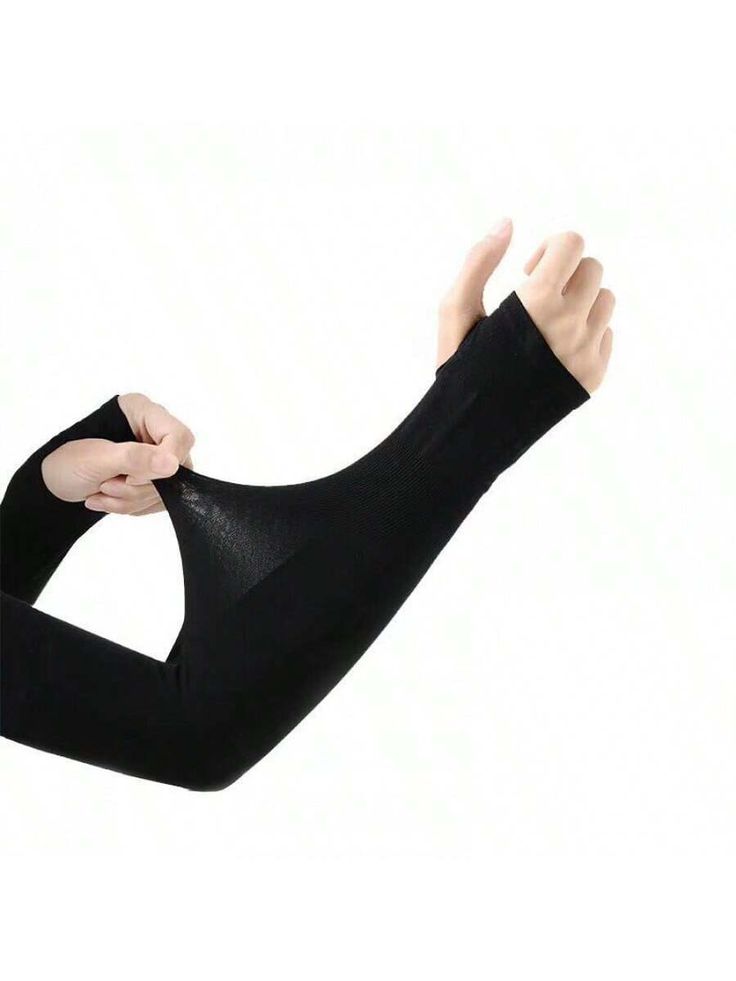 Black  thumb cut sleeves extender 