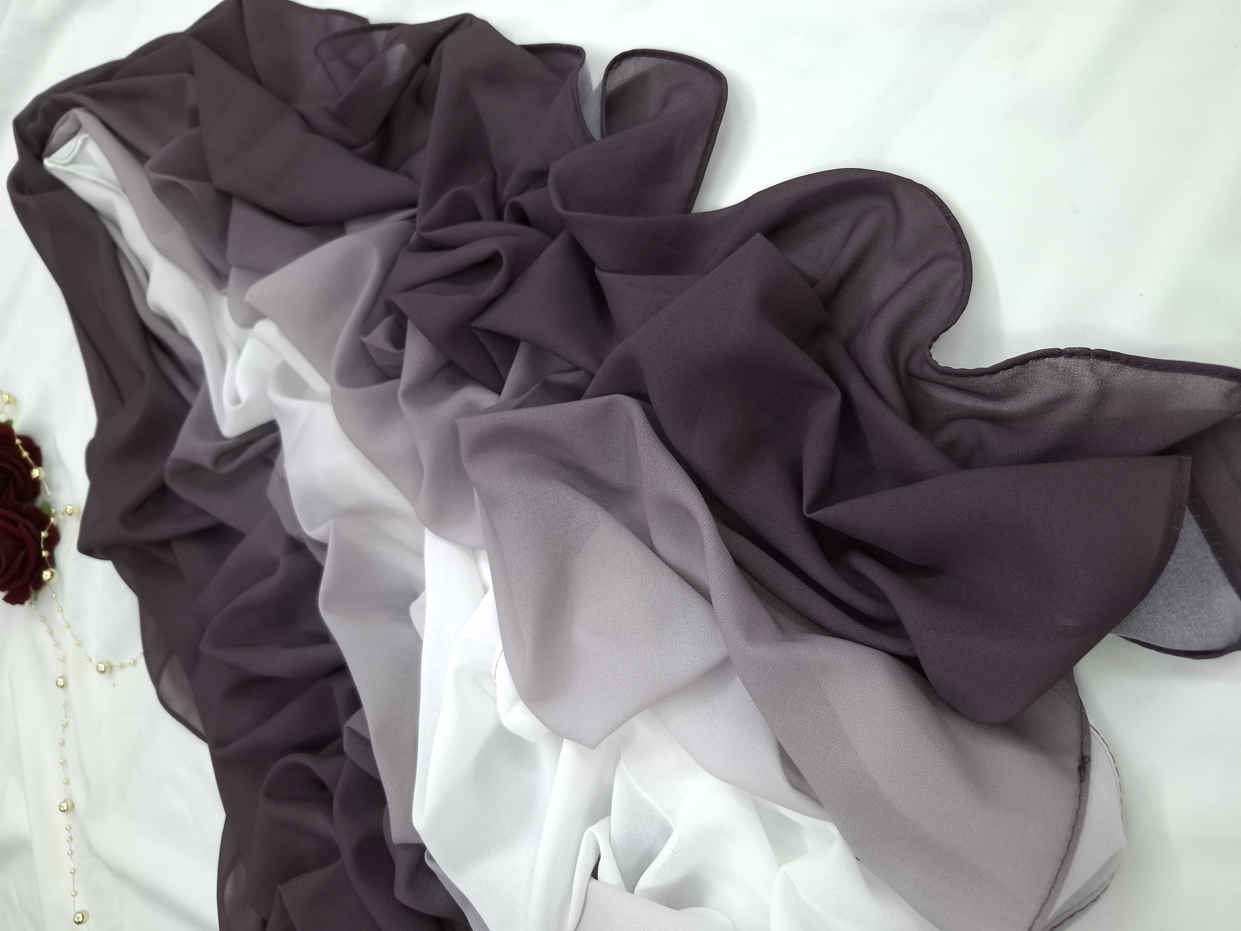 Premium purple Mauve Ombre Chiffon Hijab 