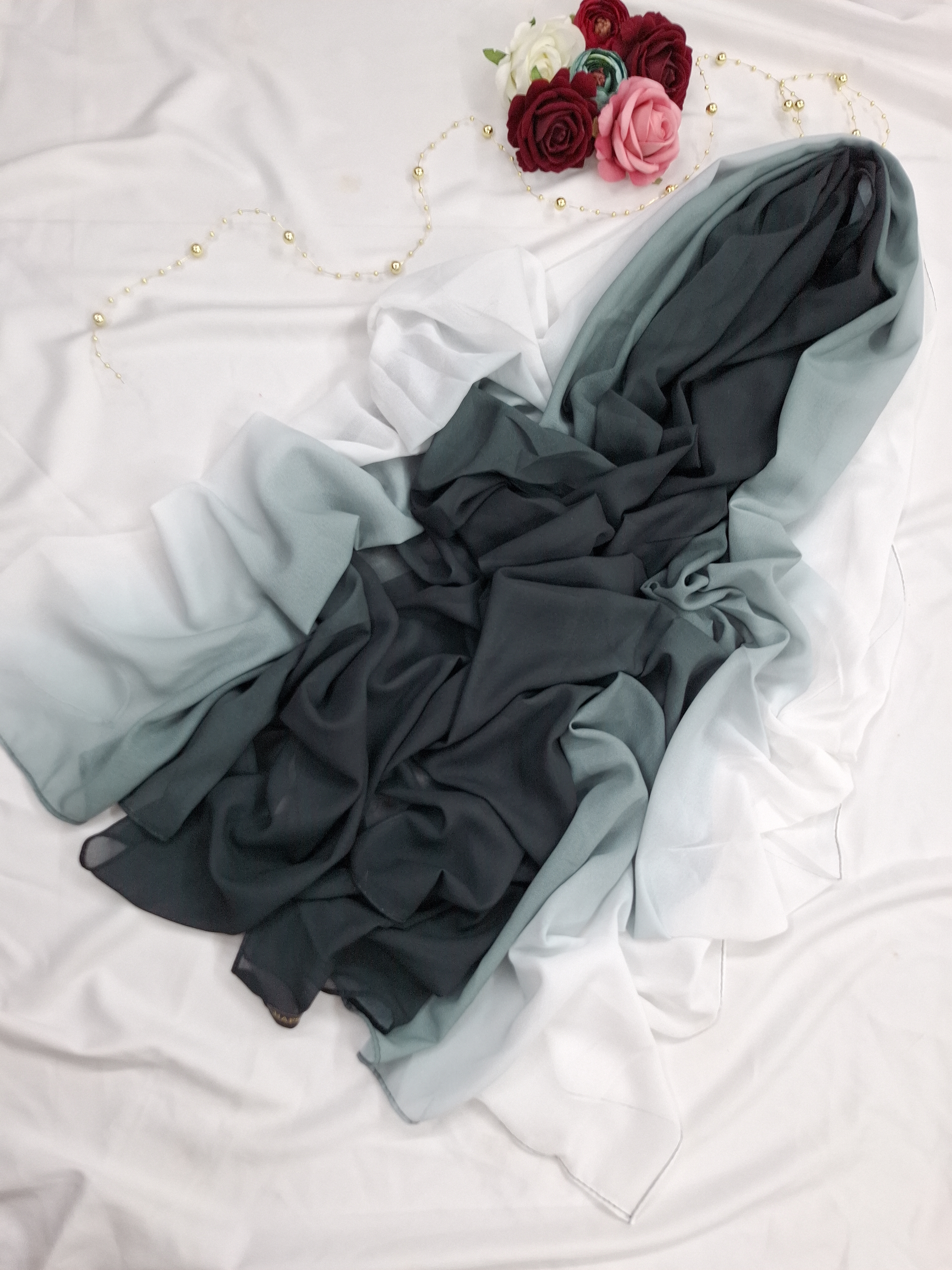 Premium green Ombre Chiffon Hijab 