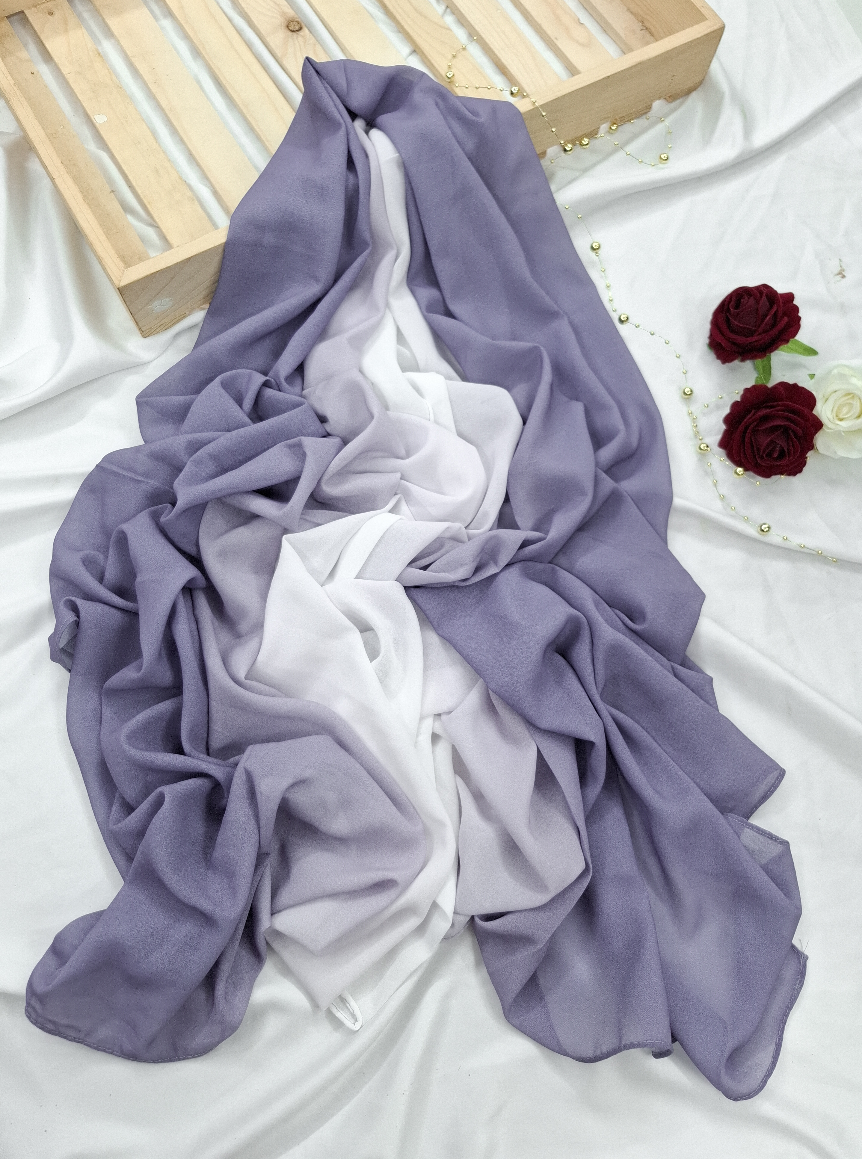 Premium violet Ombre Chiffon Hijab 