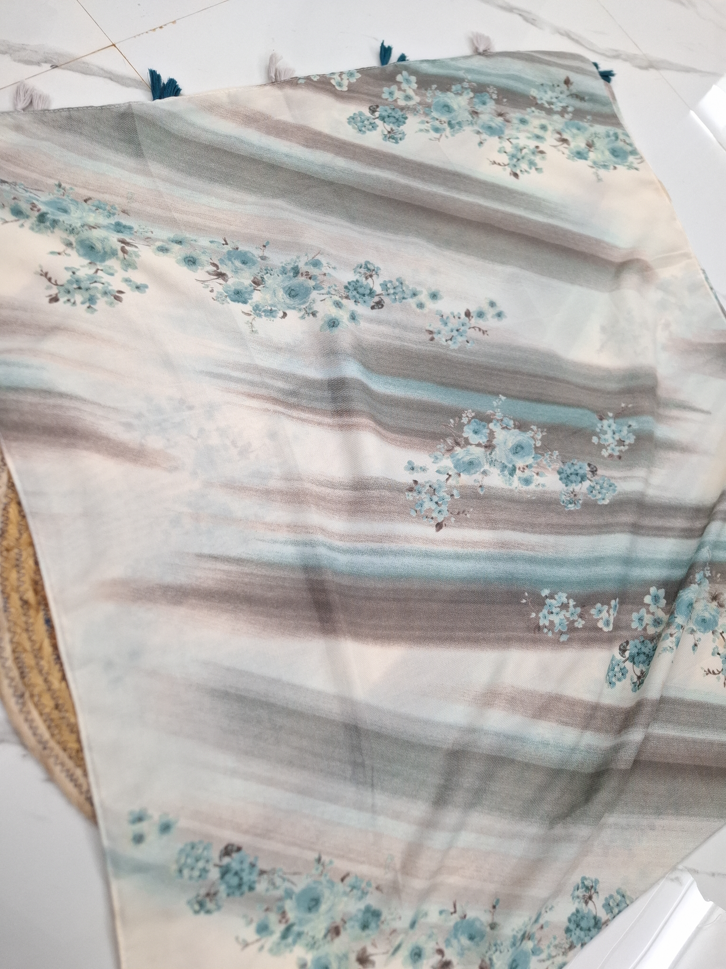 cotton floral printed hijab / shawl
