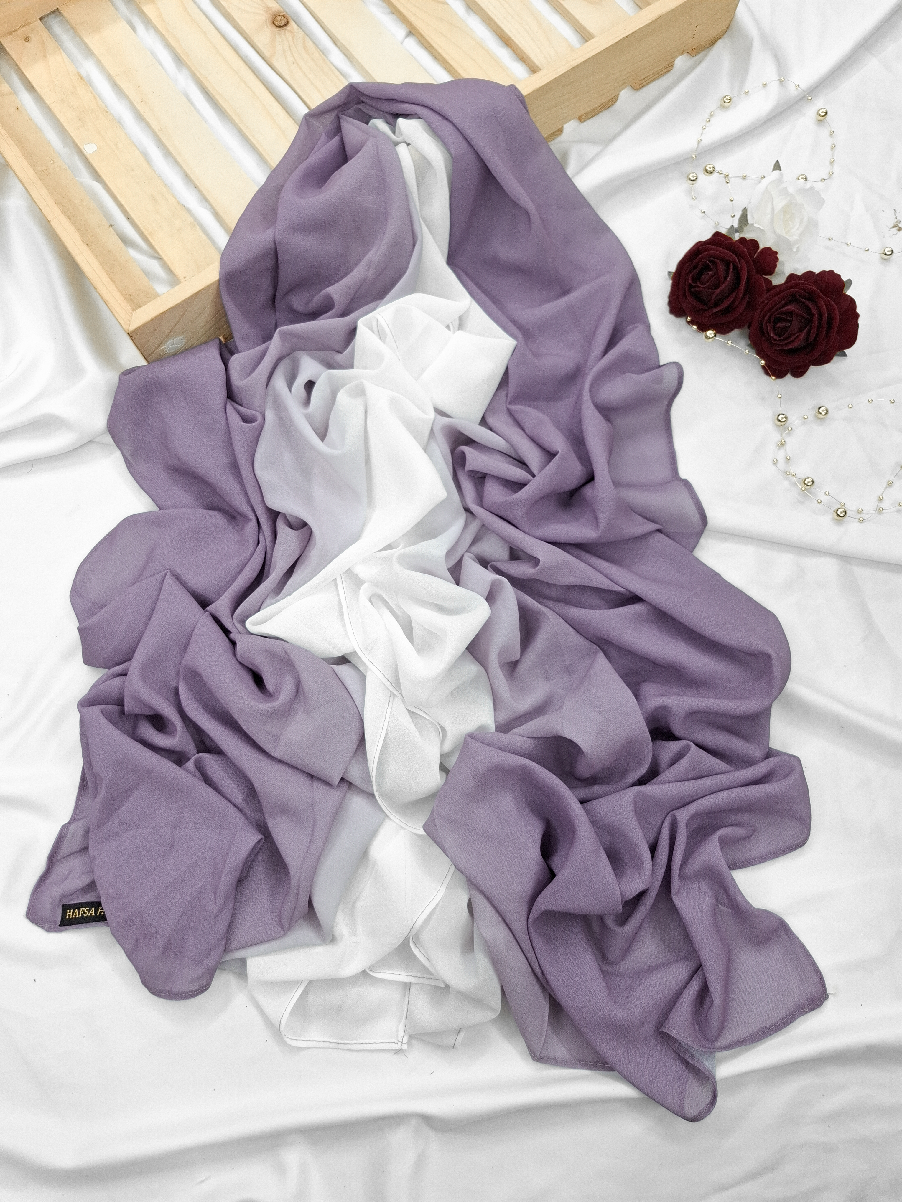 Premium purple Ombre Chiffon Hijab 