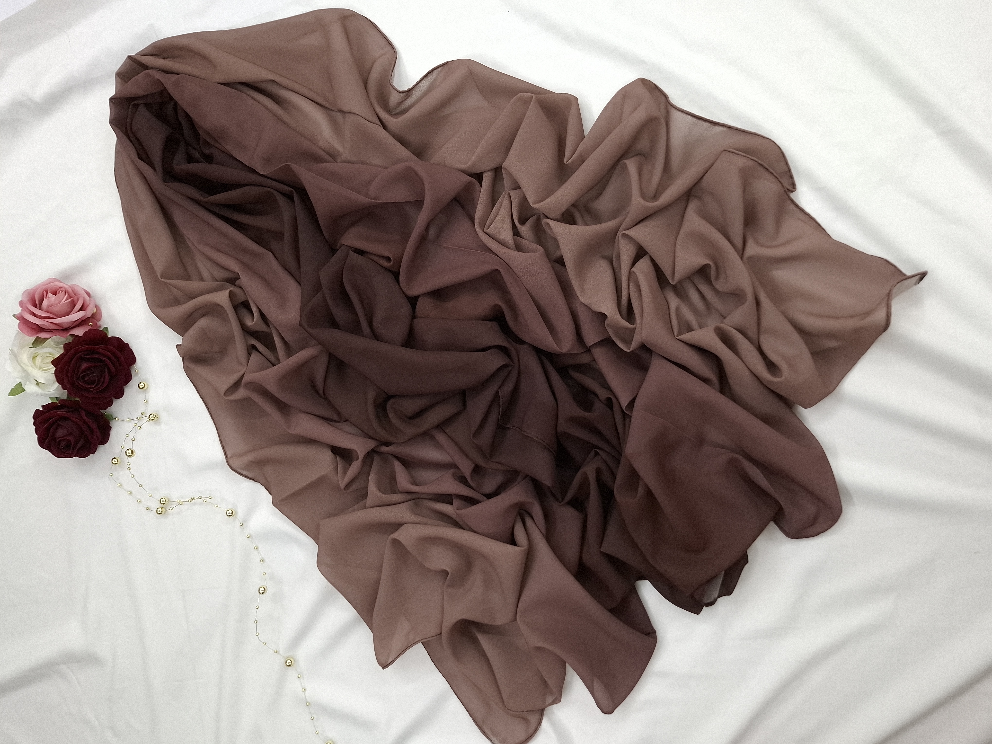 Premium Brown Ombre Chiffon Hijab 