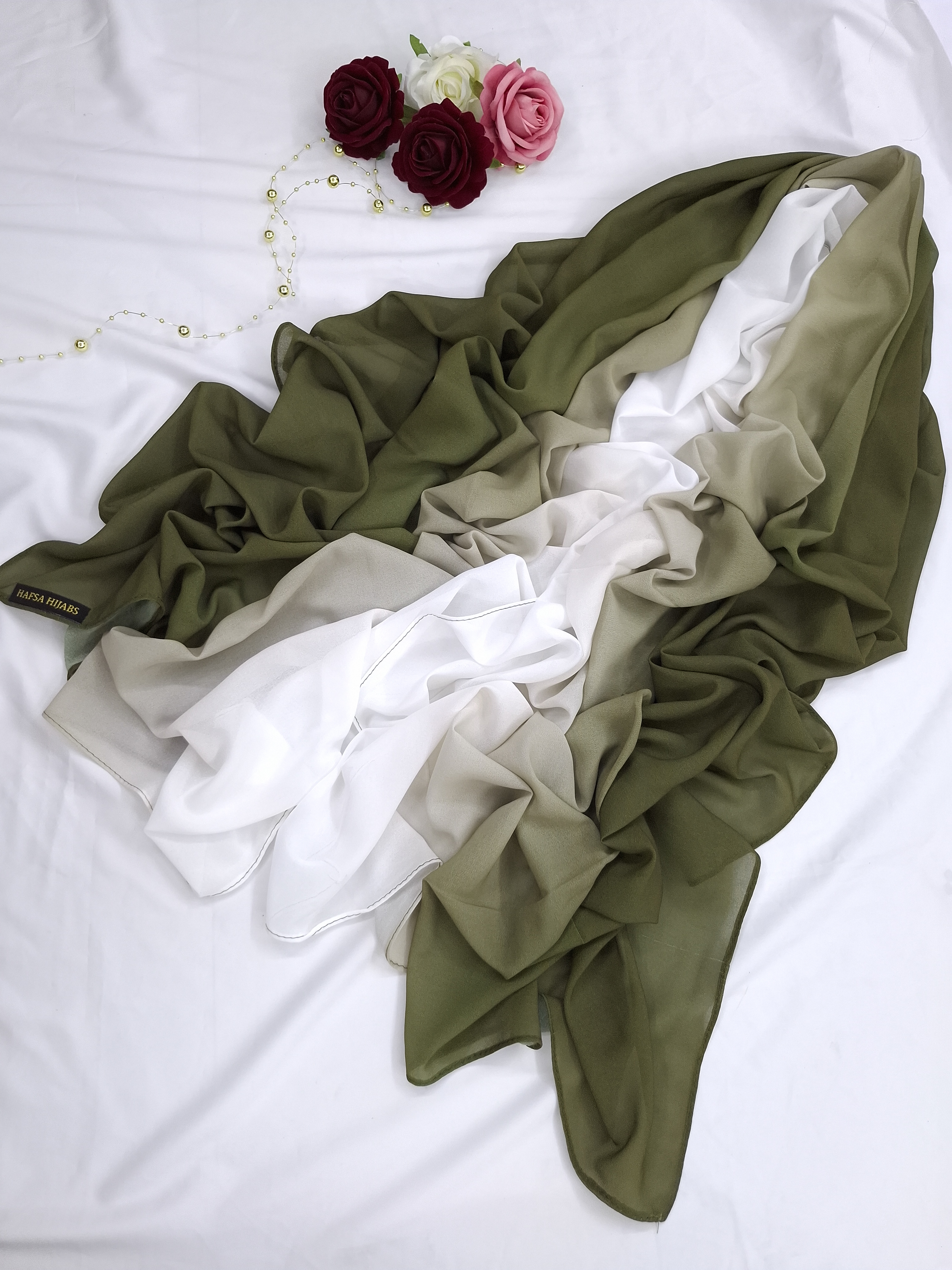 Premium green Ombre Chiffon Hijab 