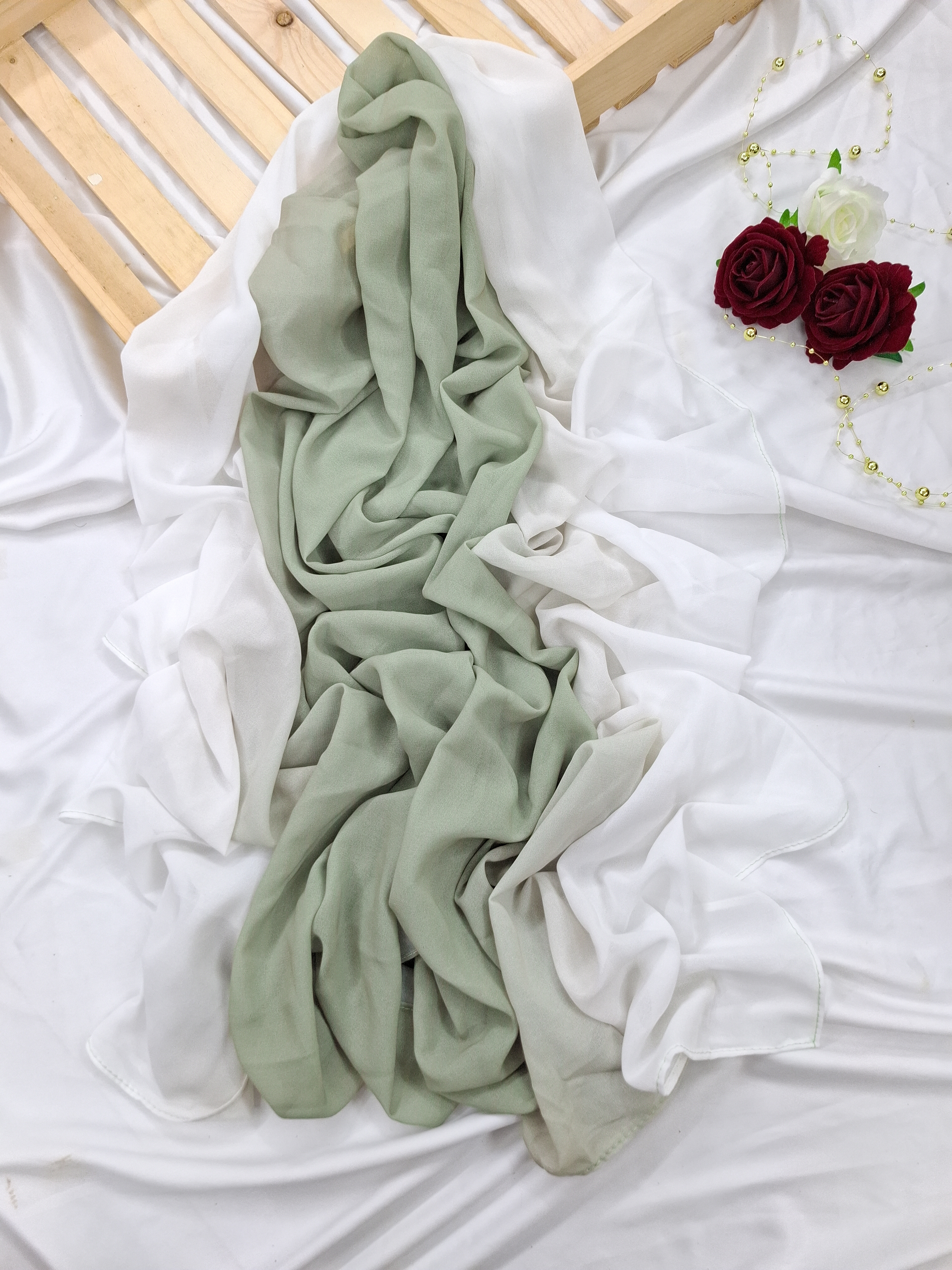 Premium green Ombre Chiffon Hijab 