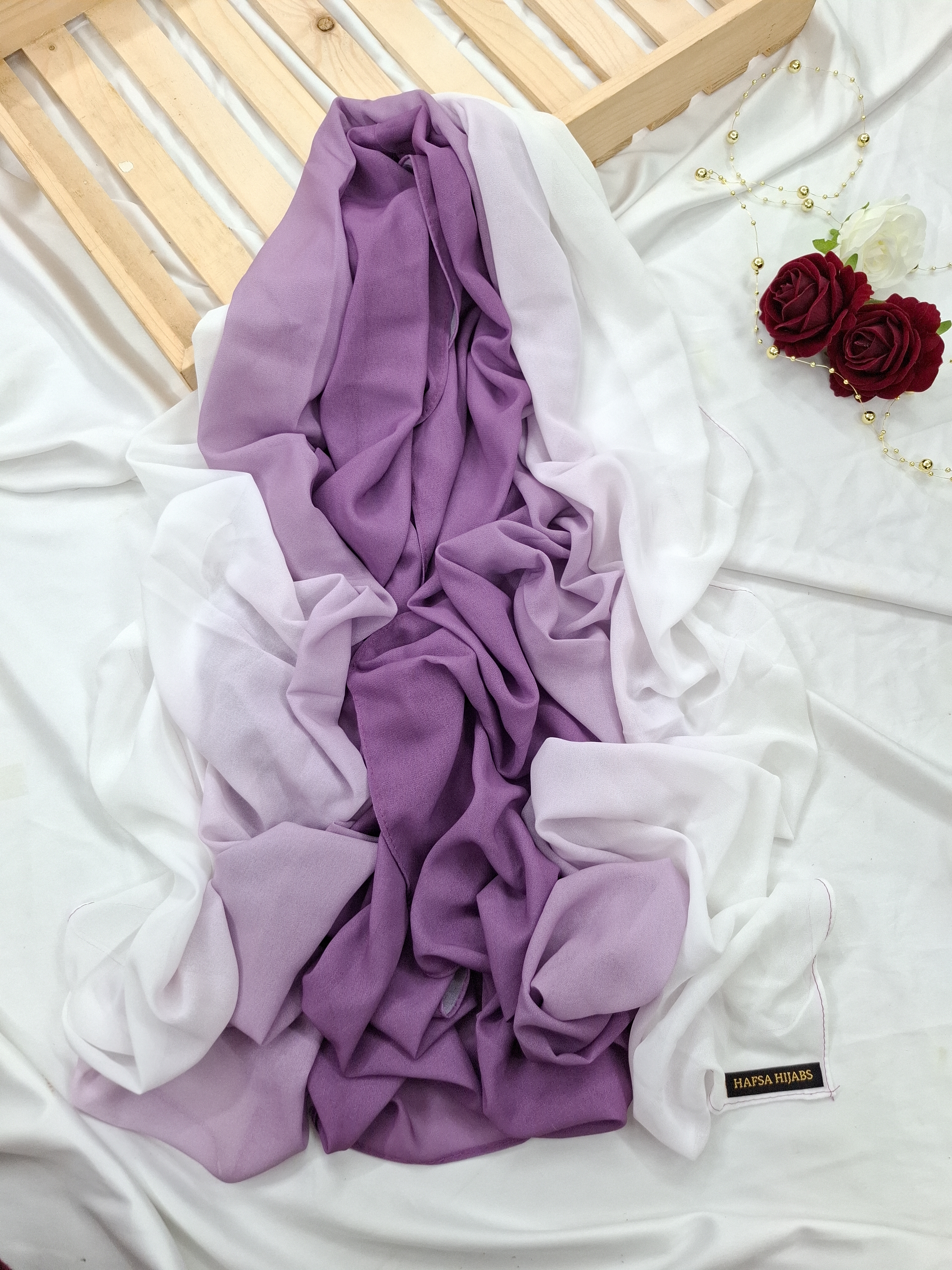 Premium purple Ombre Chiffon Hijab 