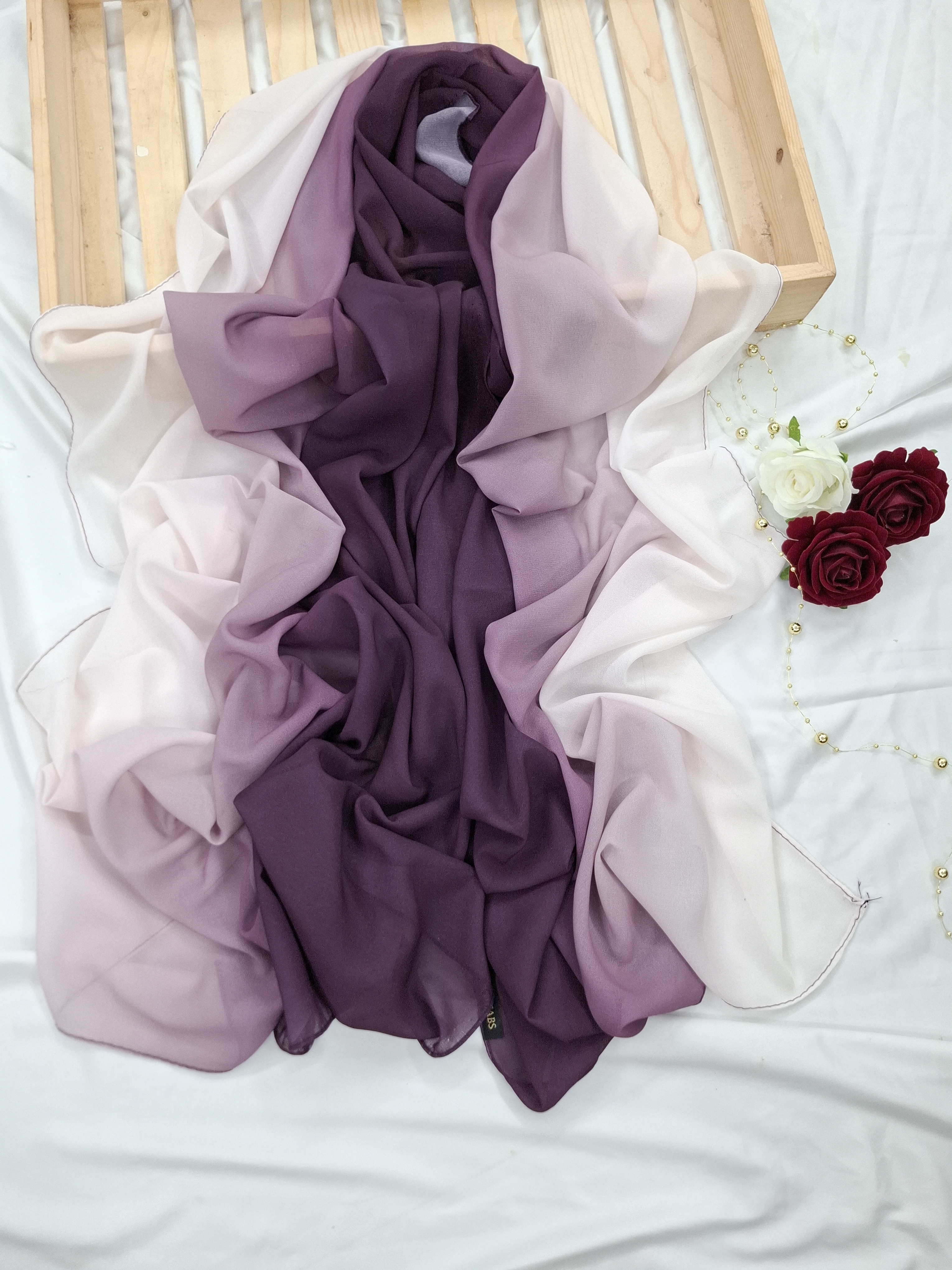Premium purple Ombre Chiffon Hijab 