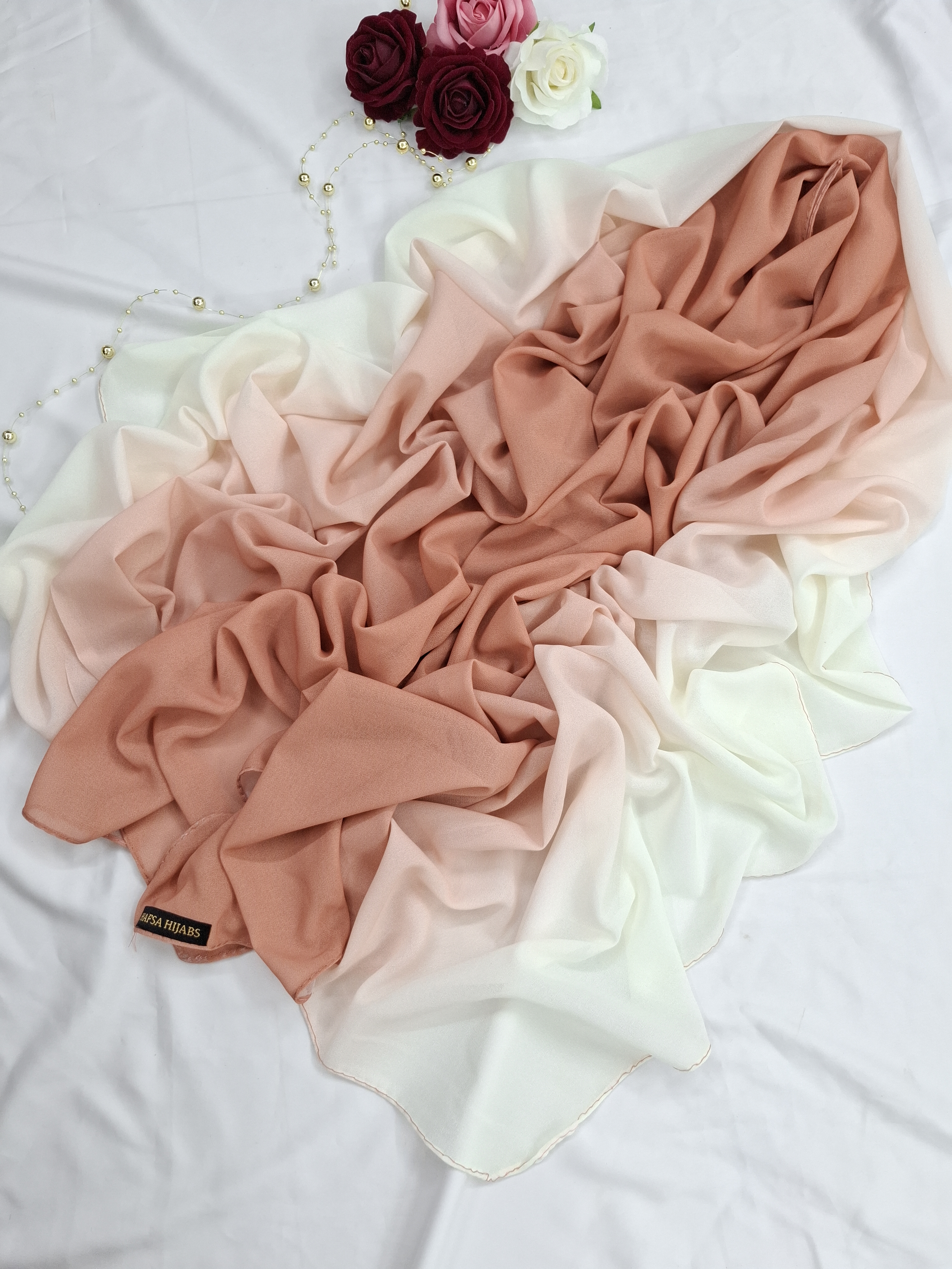Premium Peach Ombre Chiffon Hijab 
