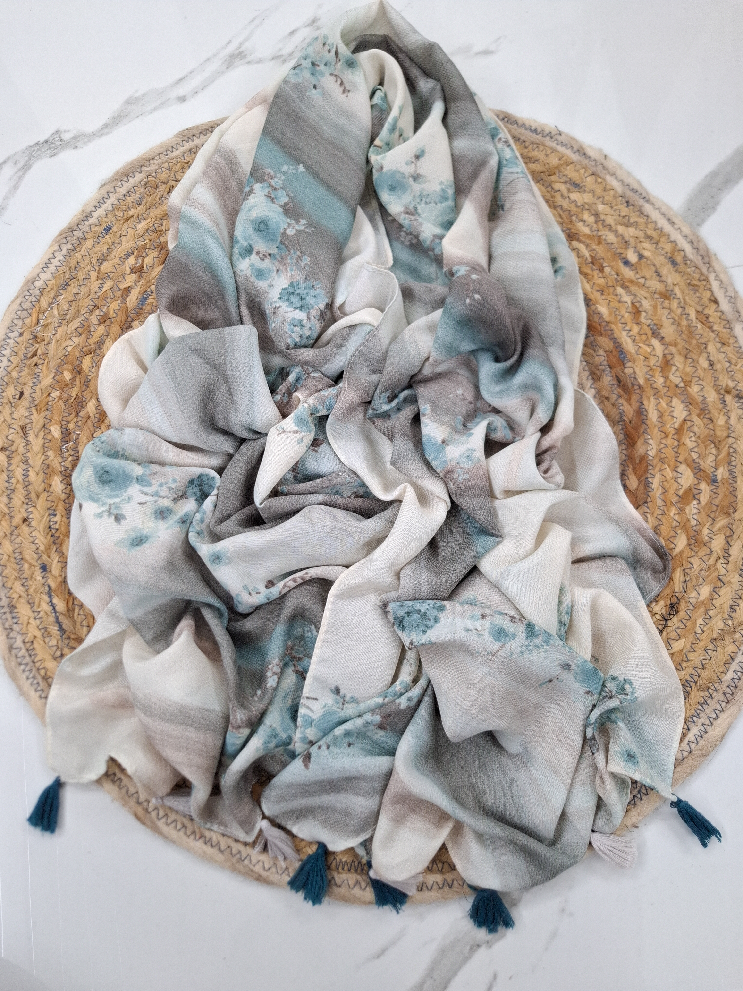 cotton floral printed hijab / shawl