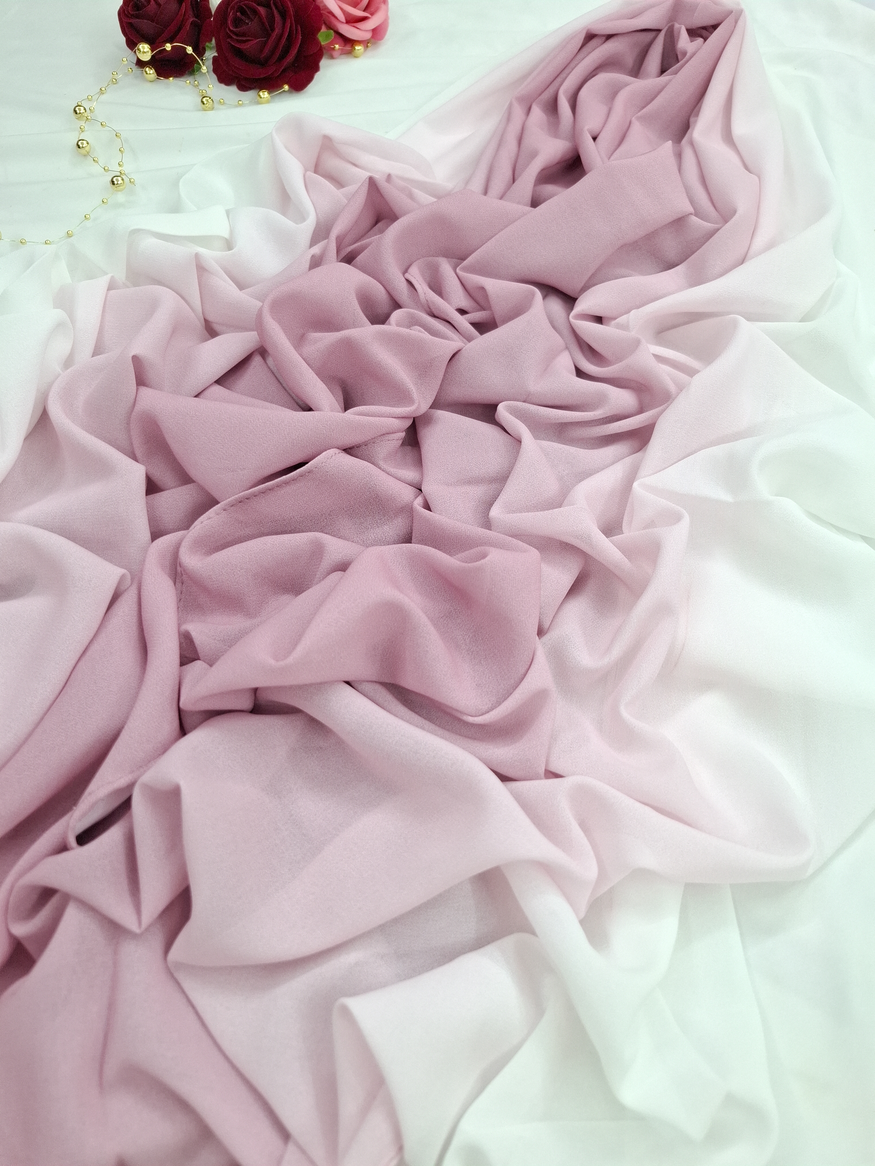 Premium pink Ombre Chiffon Hijab 