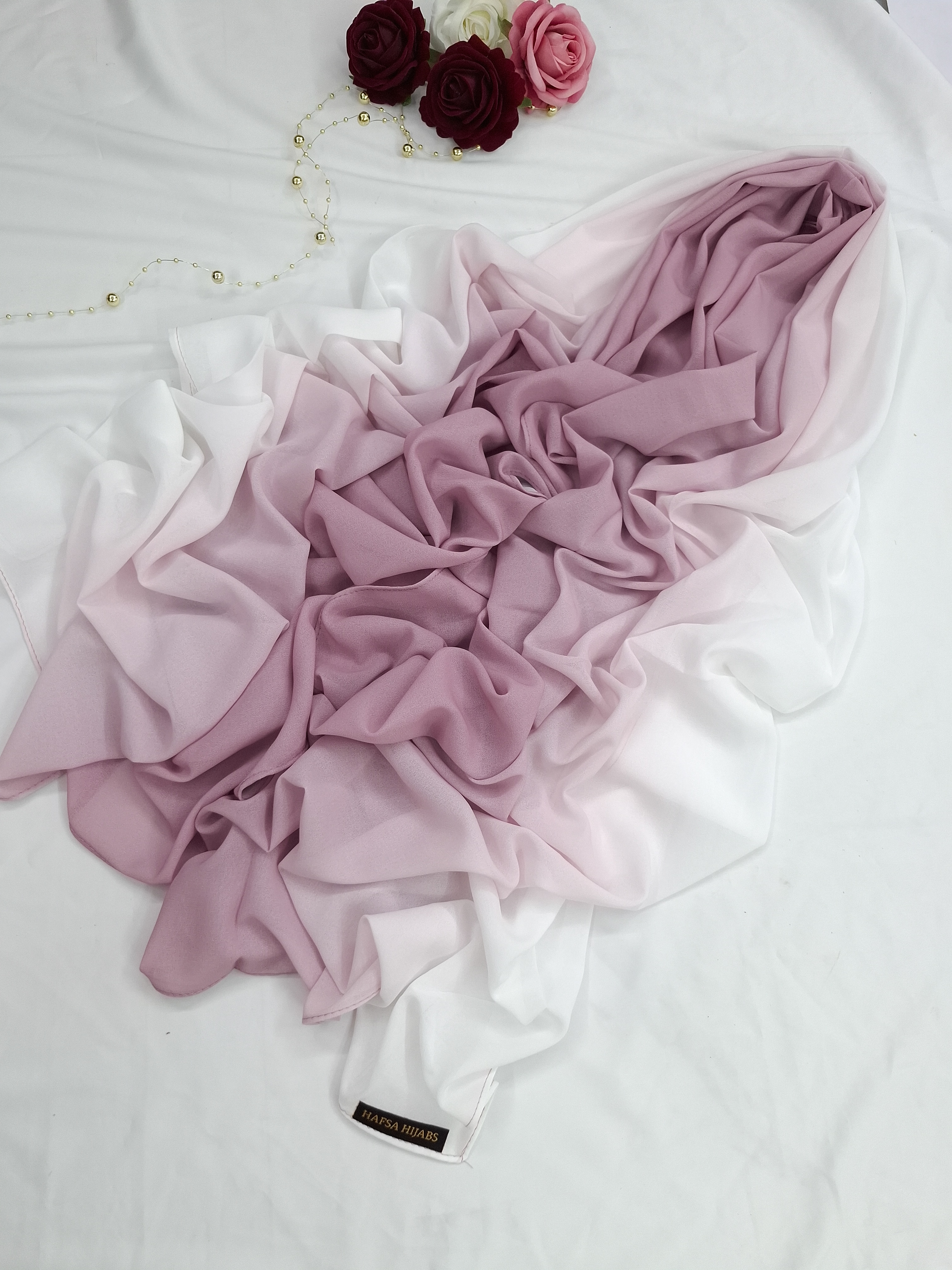 Premium pink Ombre Chiffon Hijab 