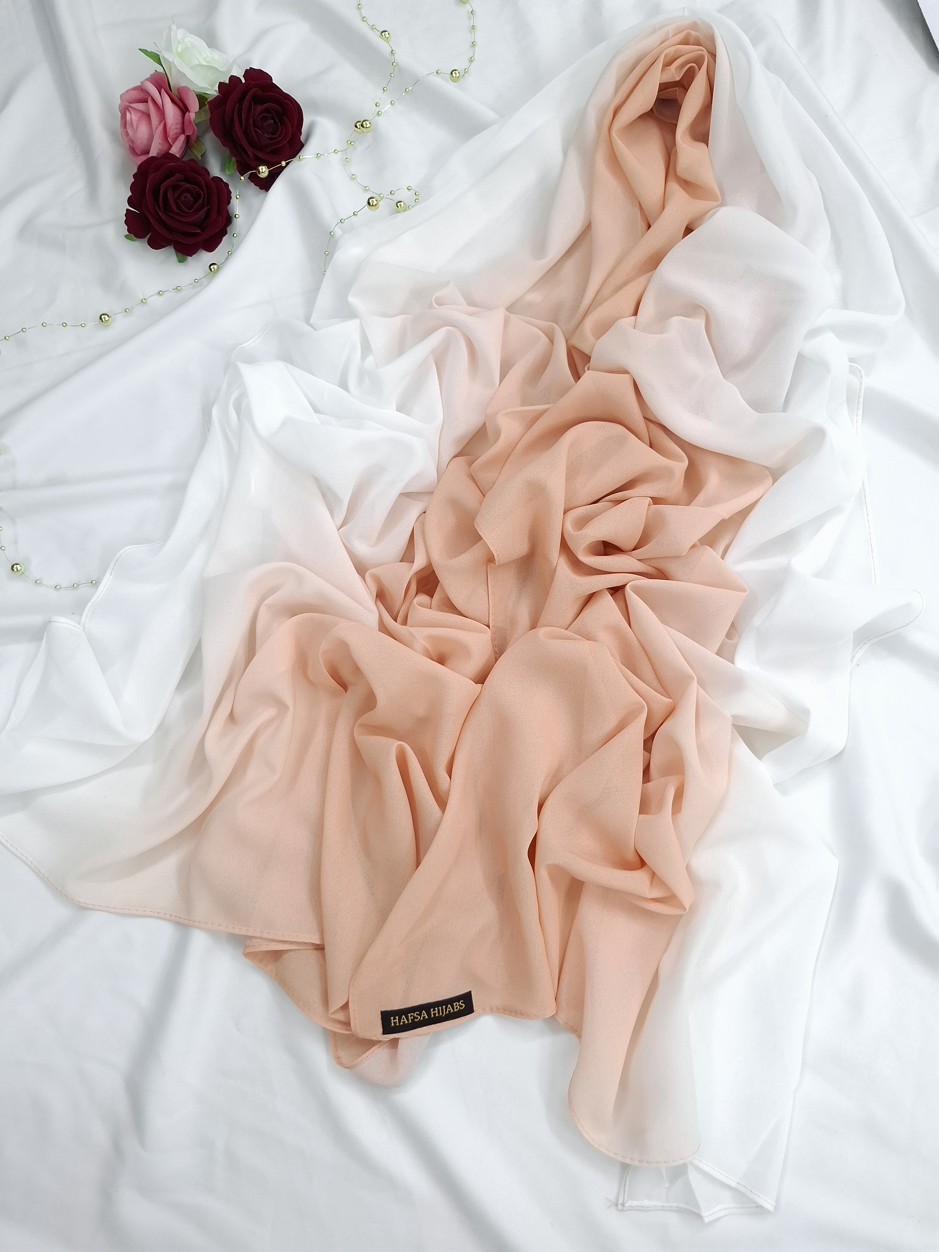 Premium peach Ombre Chiffon Hijab 