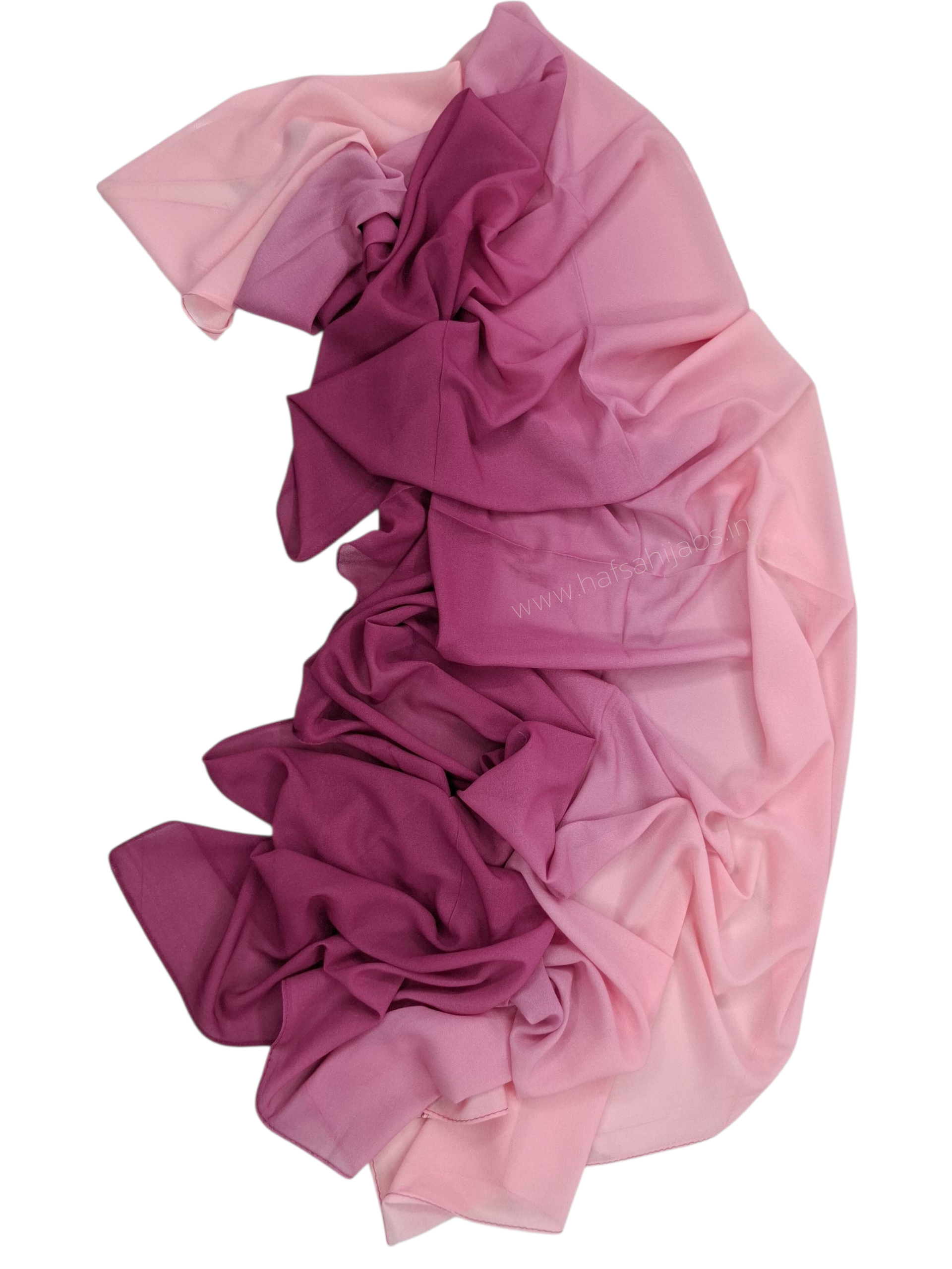 Premium  pink Ombre Georgette Hijab – 2 m Length