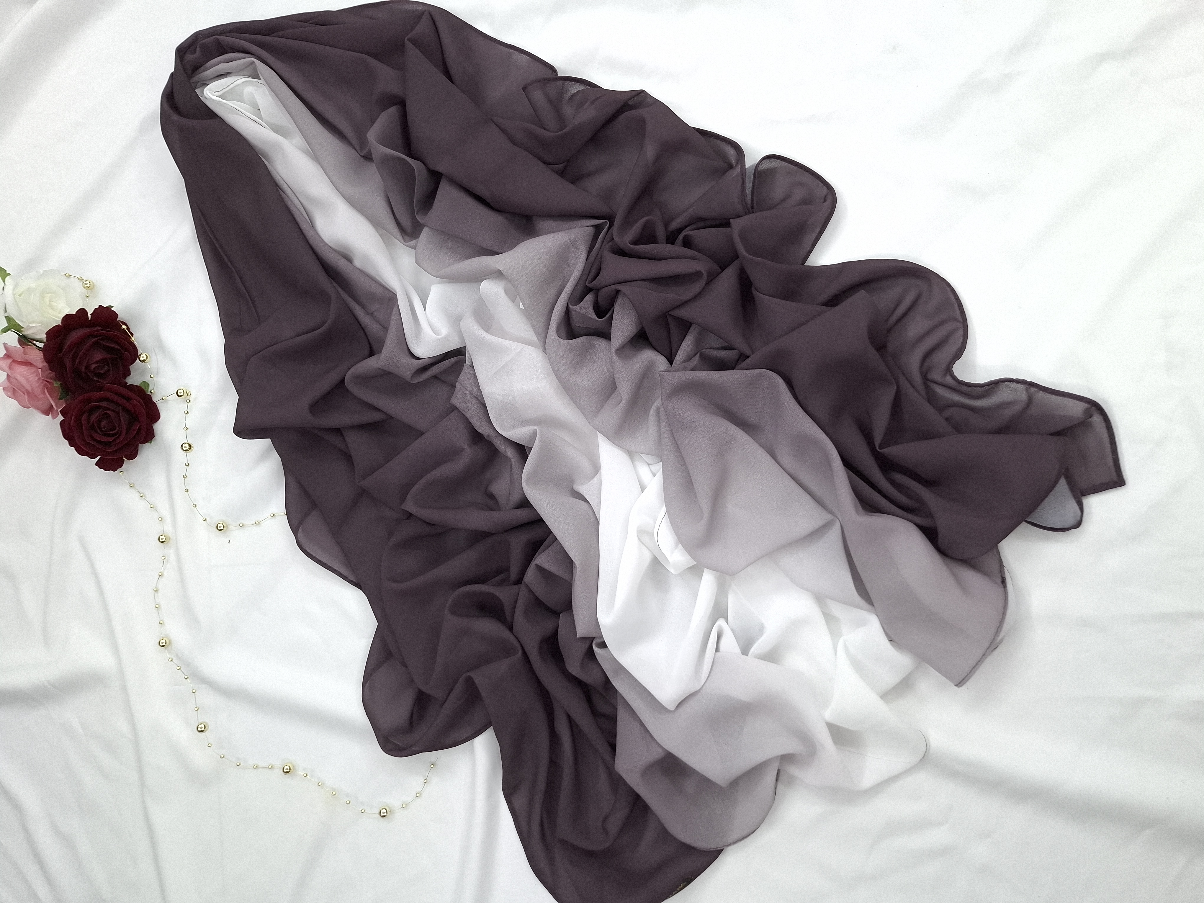 Premium purple Mauve Ombre Chiffon Hijab 